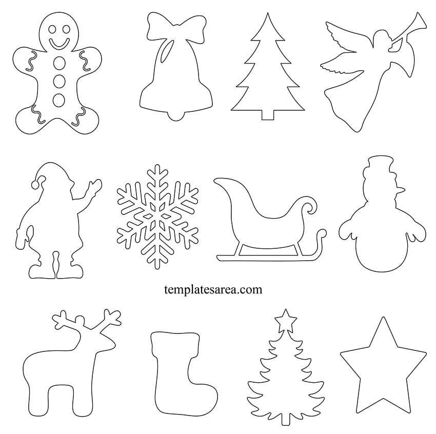 Free 12 Printable Christmas Ornament Shapes Templates TemplatesArea