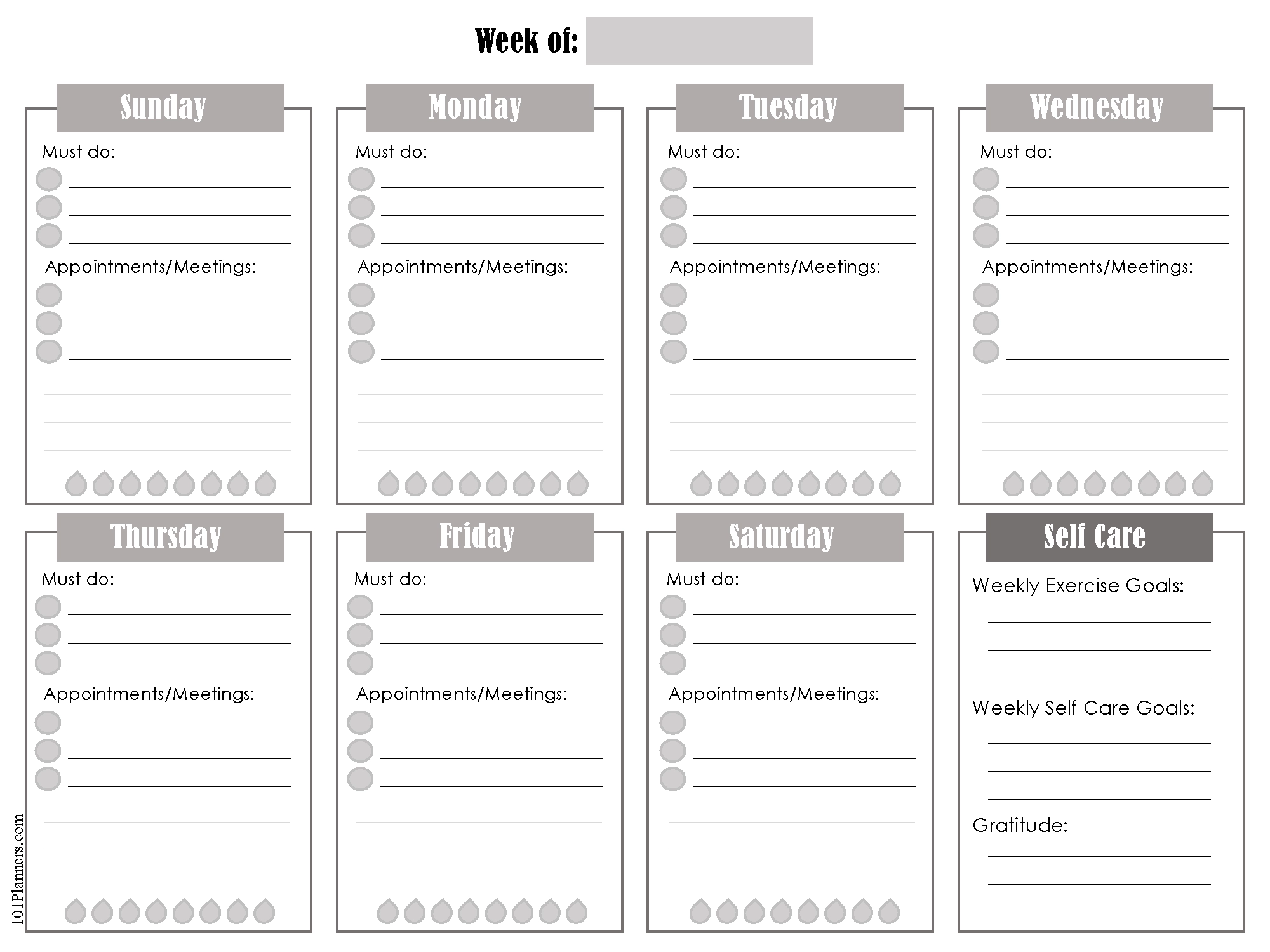 FREE 2024 Weekly Planner PDF Printable Instant Download