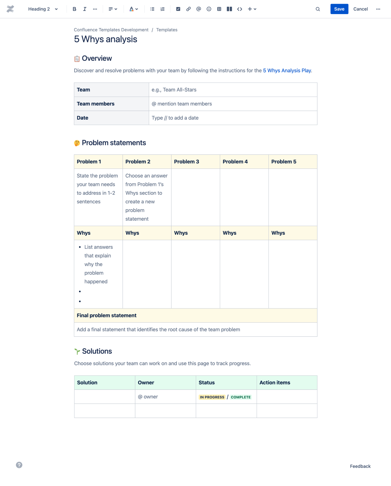 Free 5 Whys Analysis Template Confluence