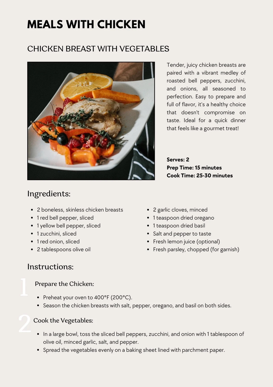 Free And Customizable Cookbook Templates