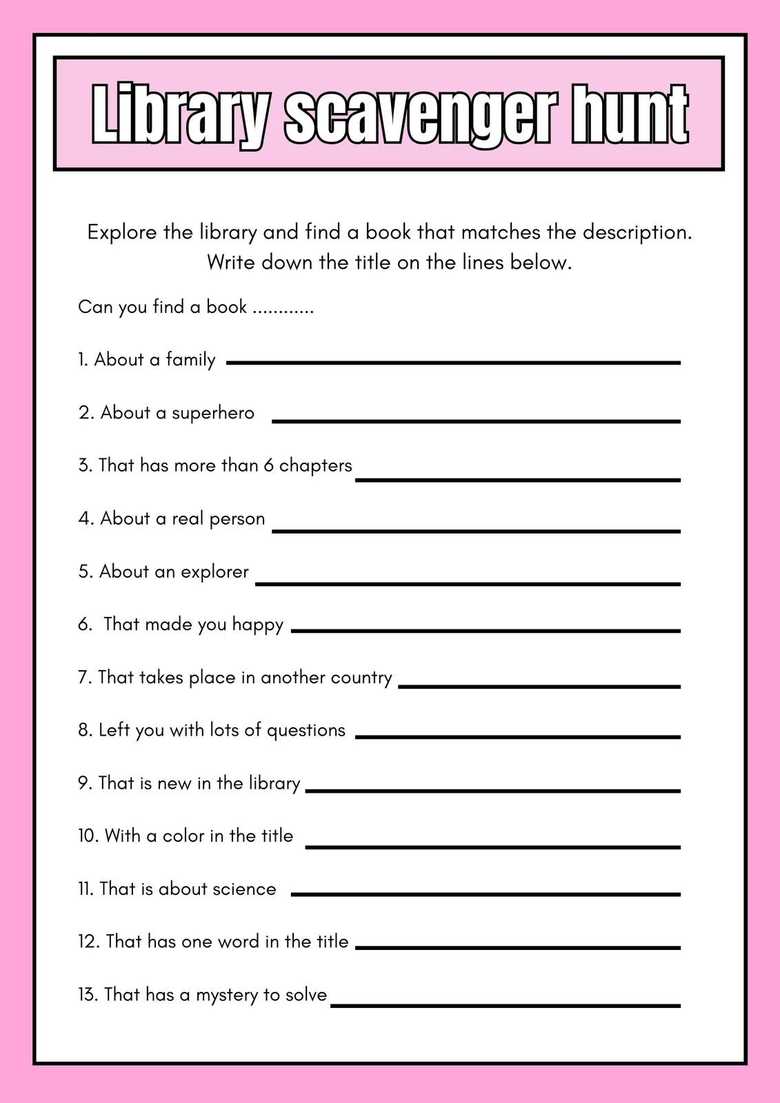 Free And Customizable Scavenger Hunt Templates