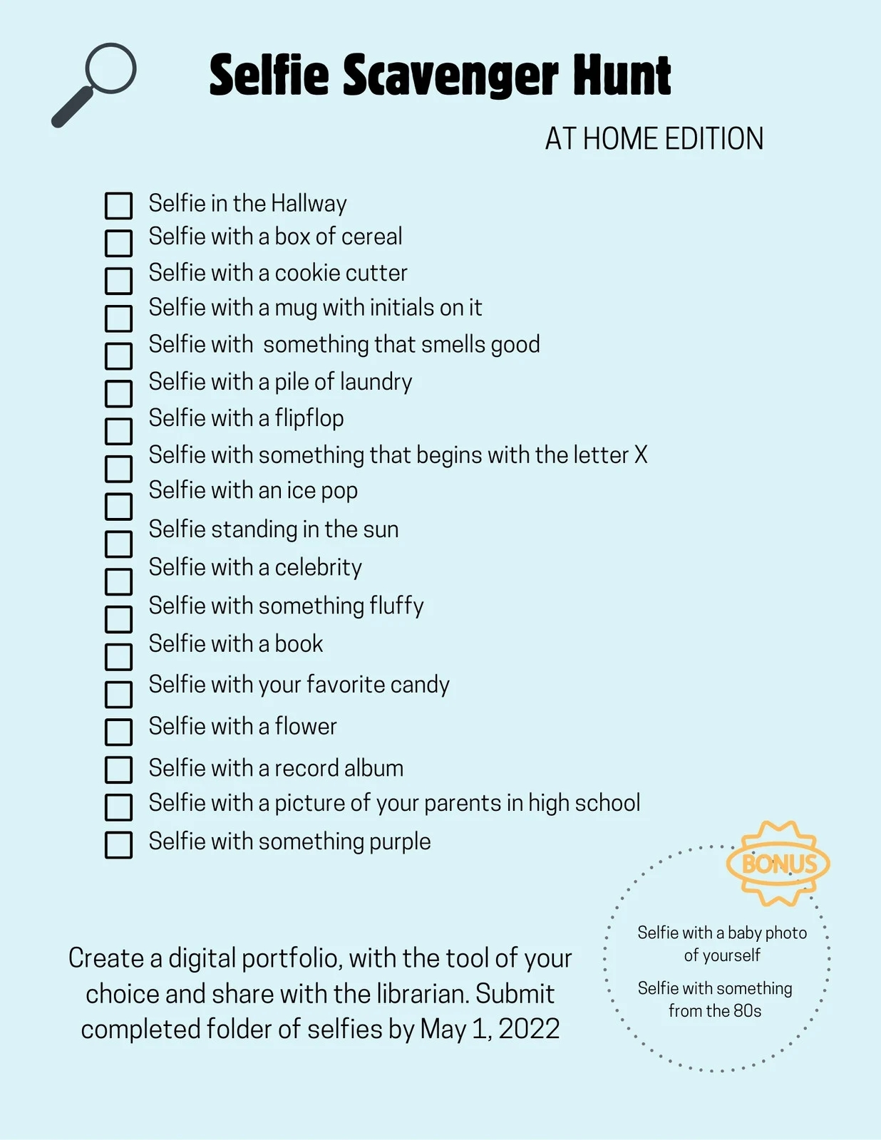 Scavenger Hunt Template Printable