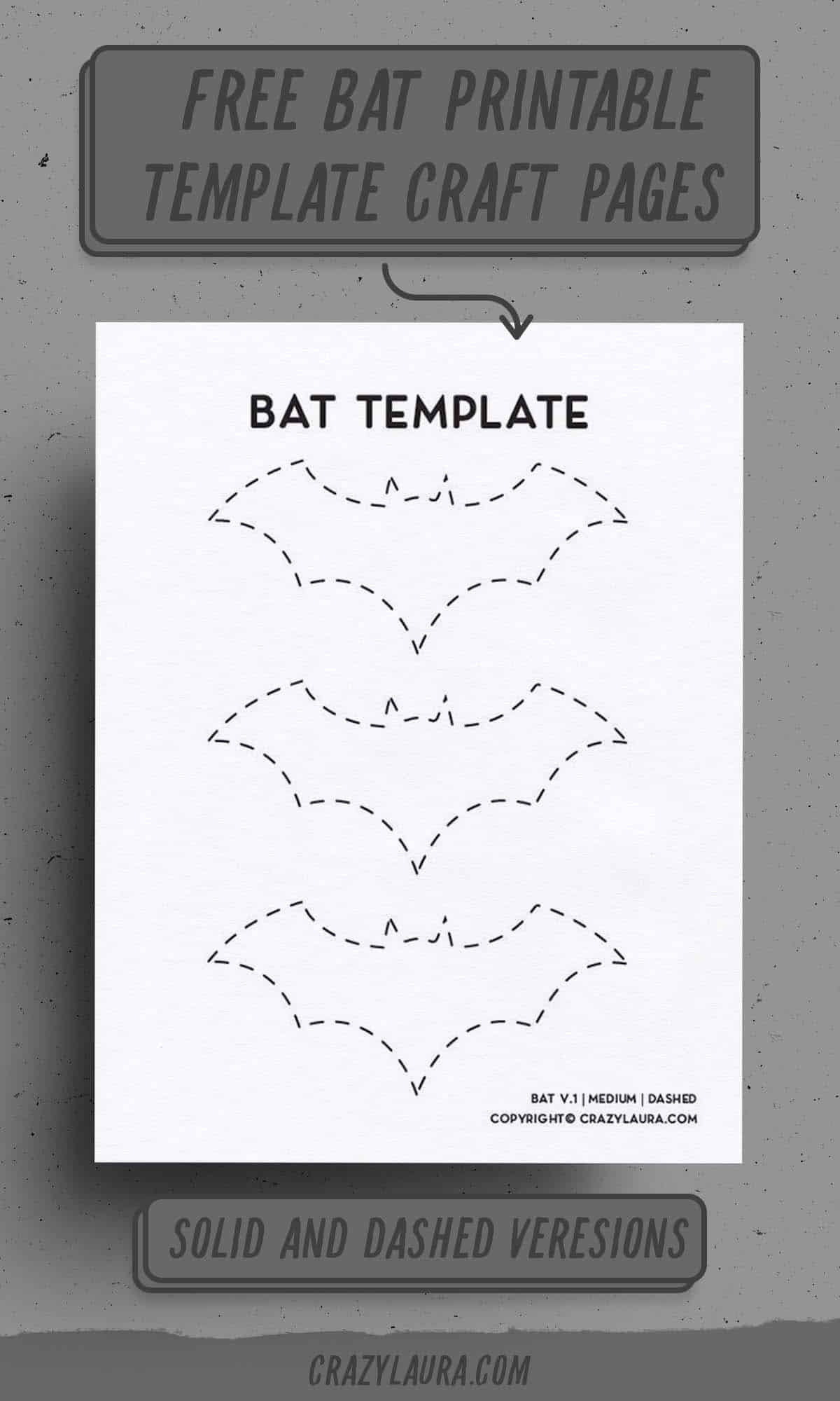 Free Bat Template Printable Stencils With 4 Shapes Crazy Laura