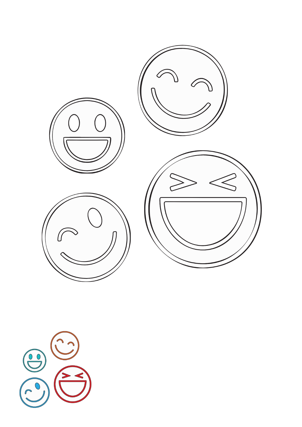 Free Black And White Smiley Face Coloring Page Template To Edit Online
