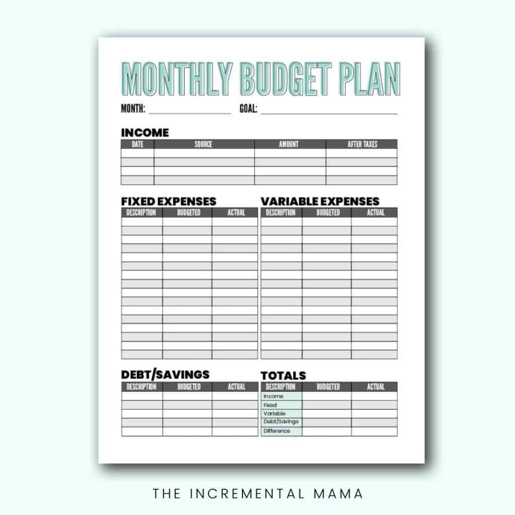 Free Personal Budget Template Printable