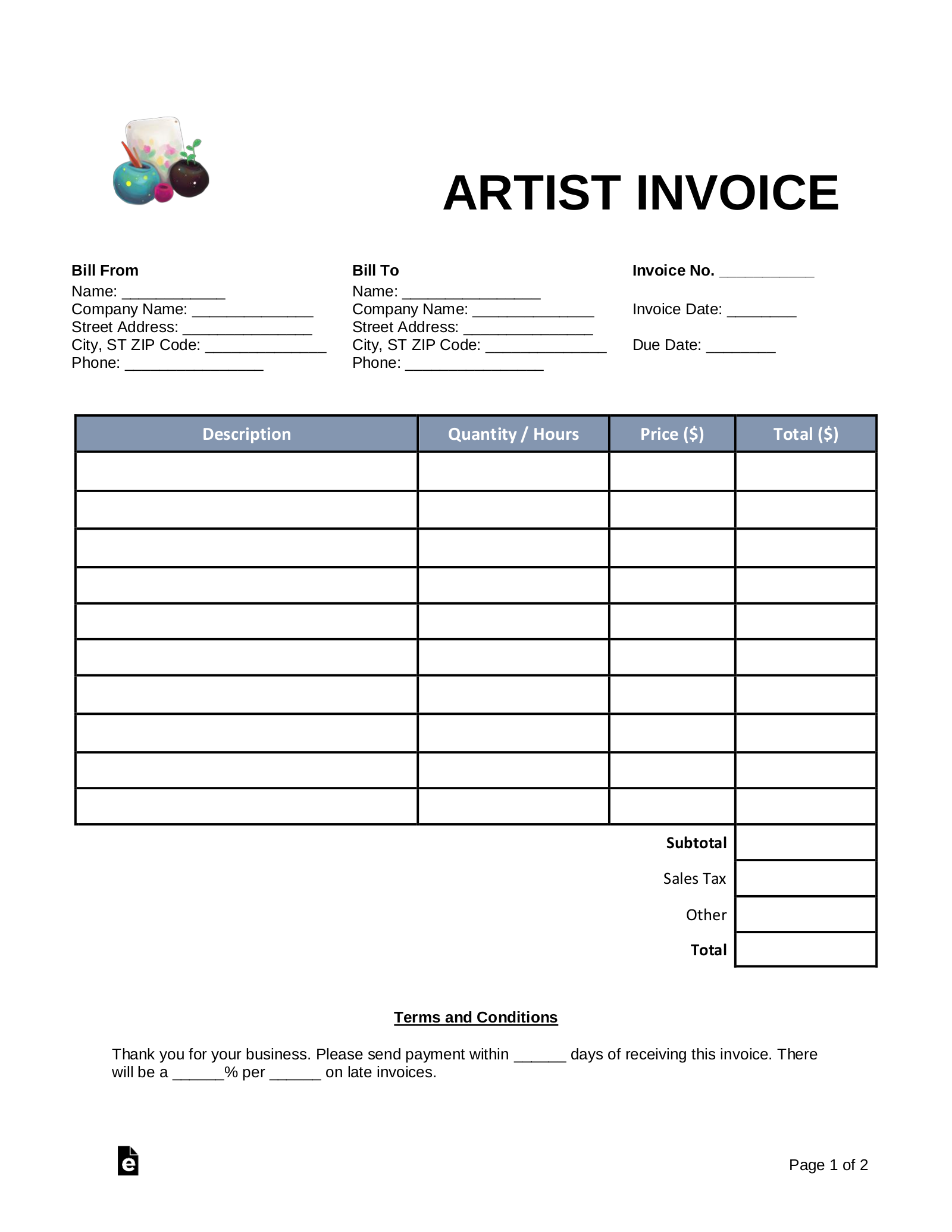 Free Printable Invoice Templates Word