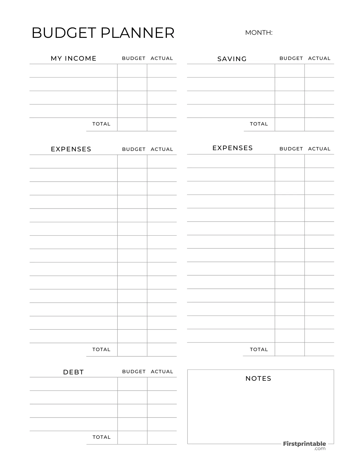 Free Budget Planner Templates Printable U0026 Fillable