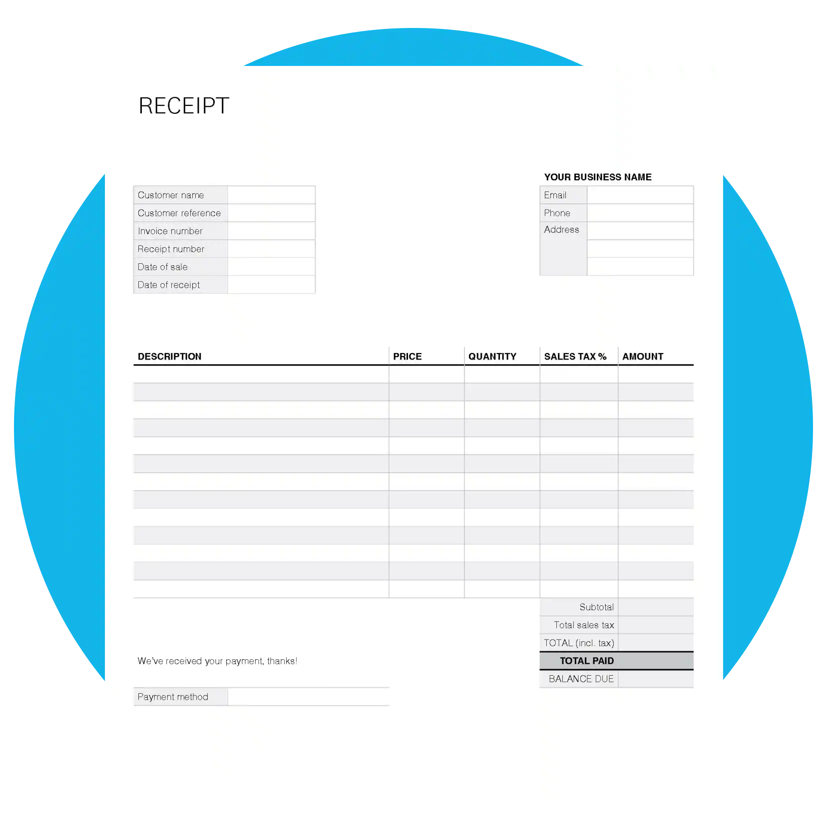 Free Cash Receipt Template Xero AU
