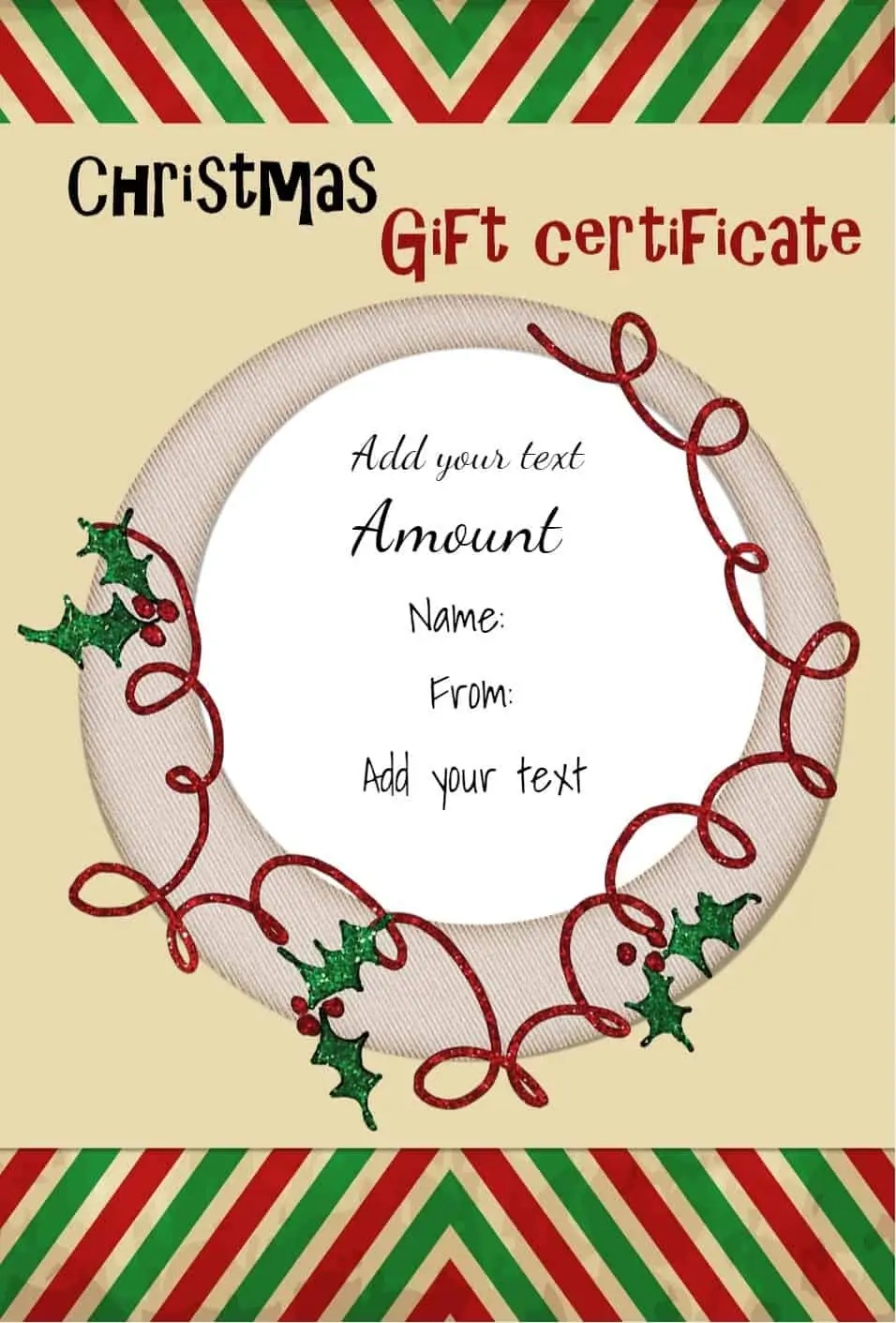 FREE Christmas Gift Certificate Template Customize U0026 Download
