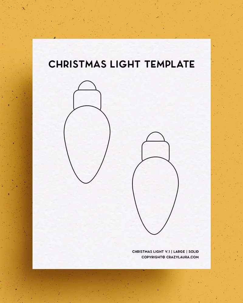Free Christmas Light Bulb Template U0026 Stencils For 2022 Crazy Laura