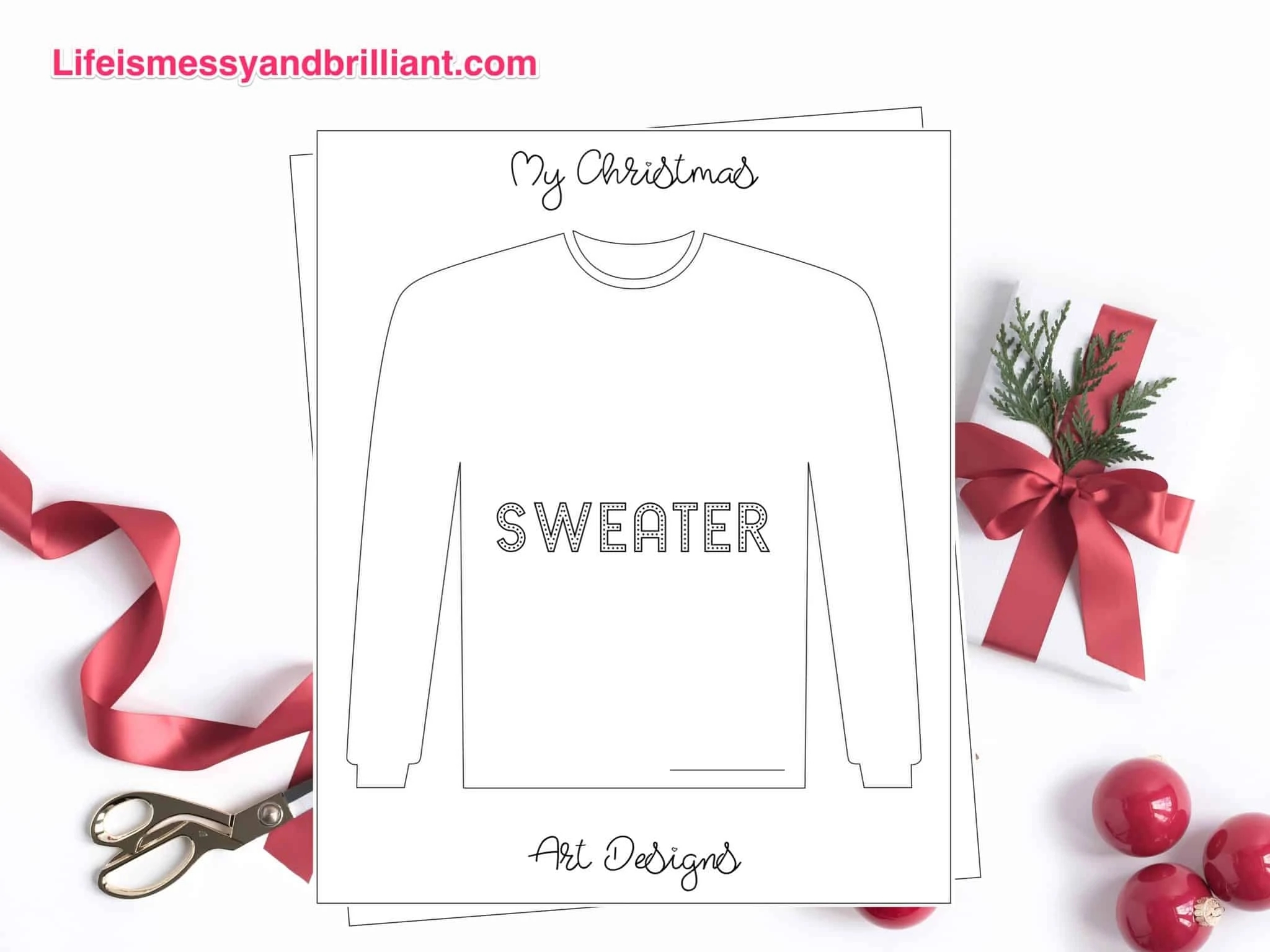 FREE Christmas Sweater Bullet Journal Printable