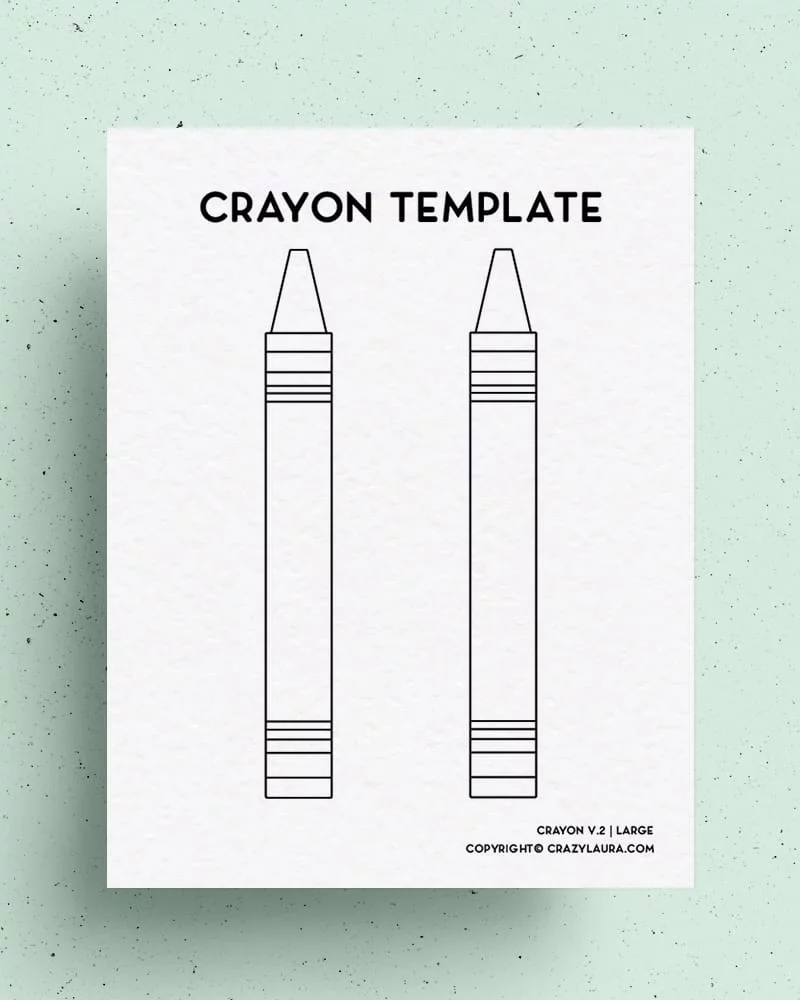 Free Crayon Template With Blank Color Versions Crazy Laura
