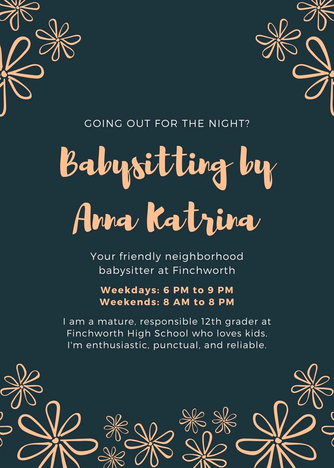 Free Custom Printable Babysitting Flyer Templates Canva