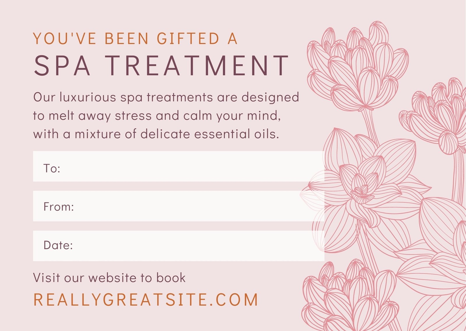 Free Spa Gift Certificate Template Printable