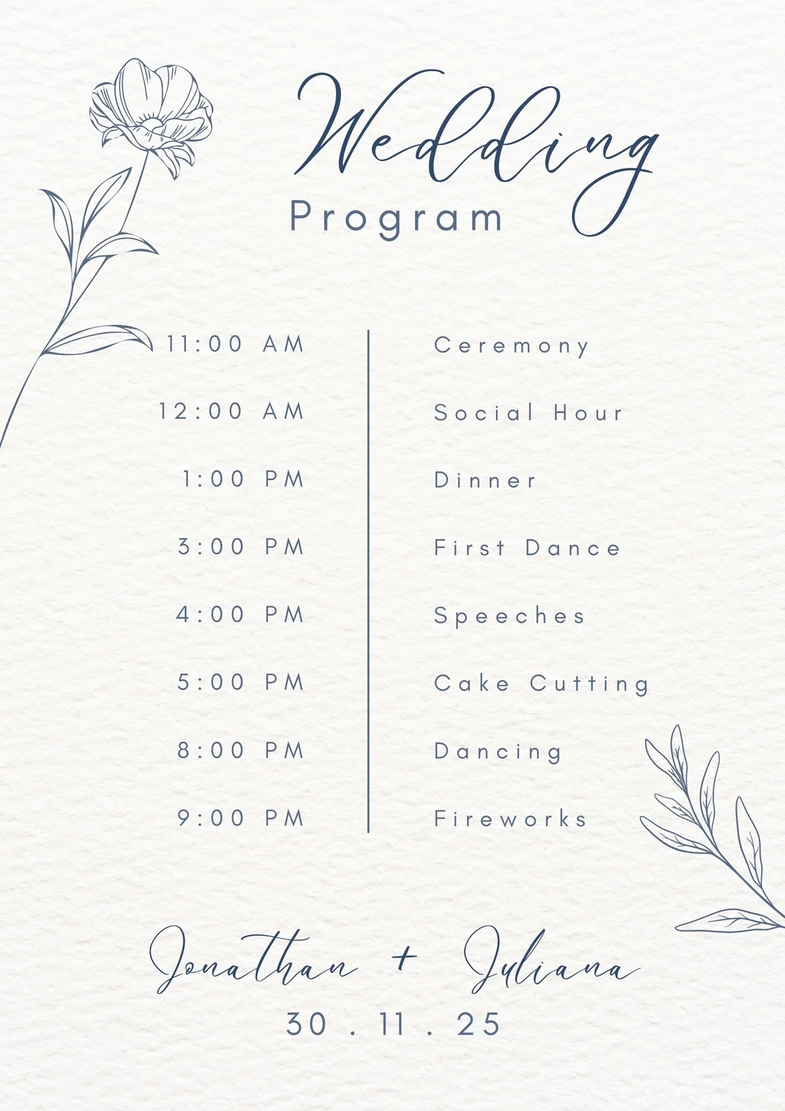 Free Custom Printable Wedding Program Templates Canva Free Custom Printable Wedding Program Templates Canva