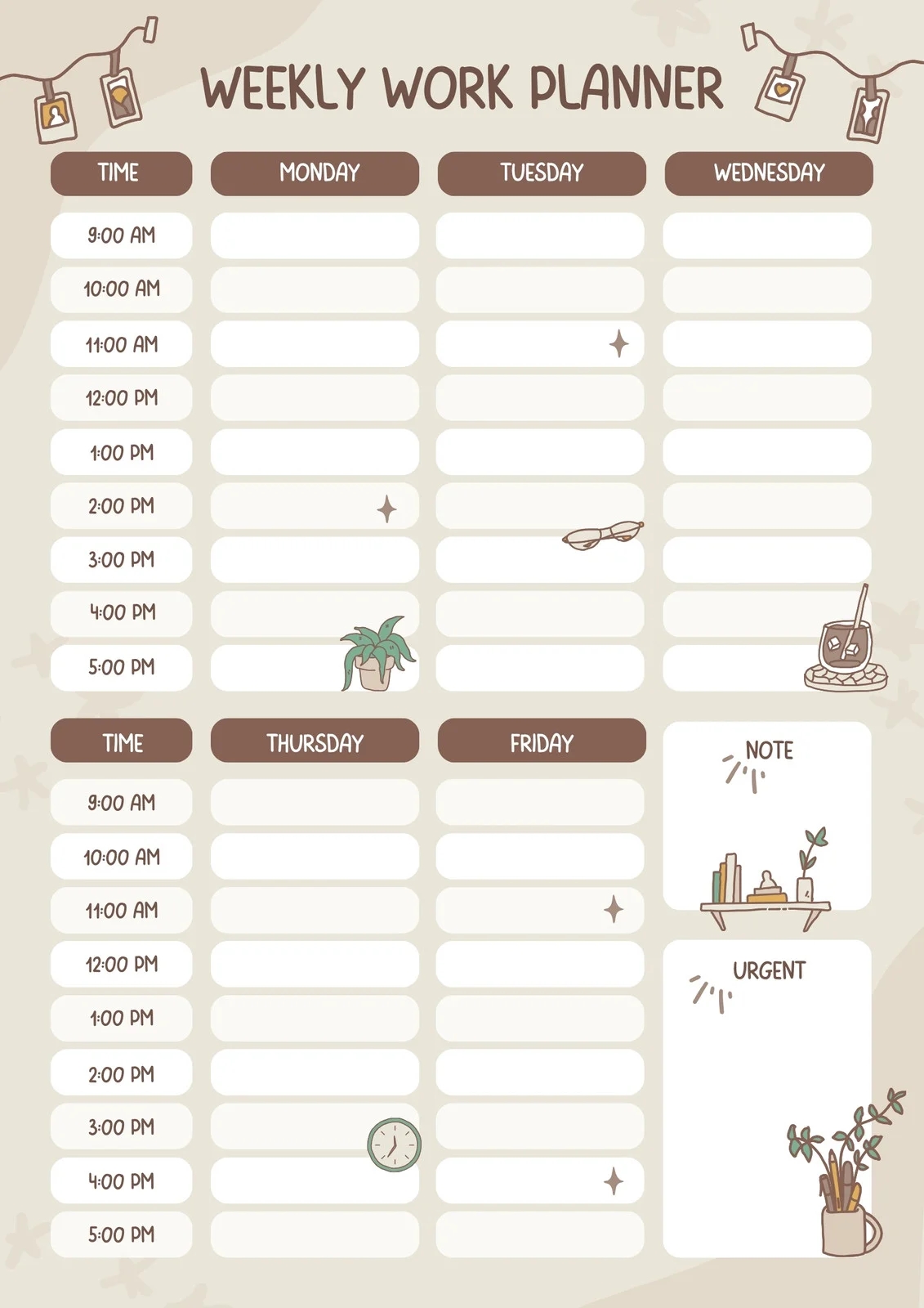 Free Custom Printable Work Schedule Planner Templates Canva