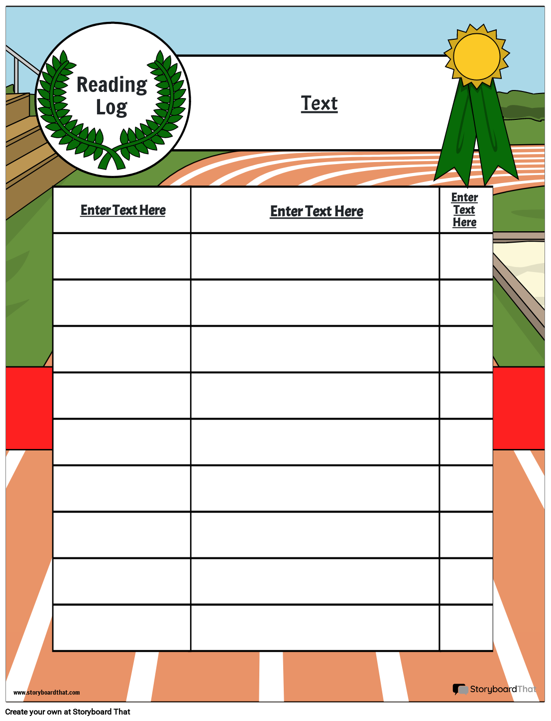 Printable Reading Log Template