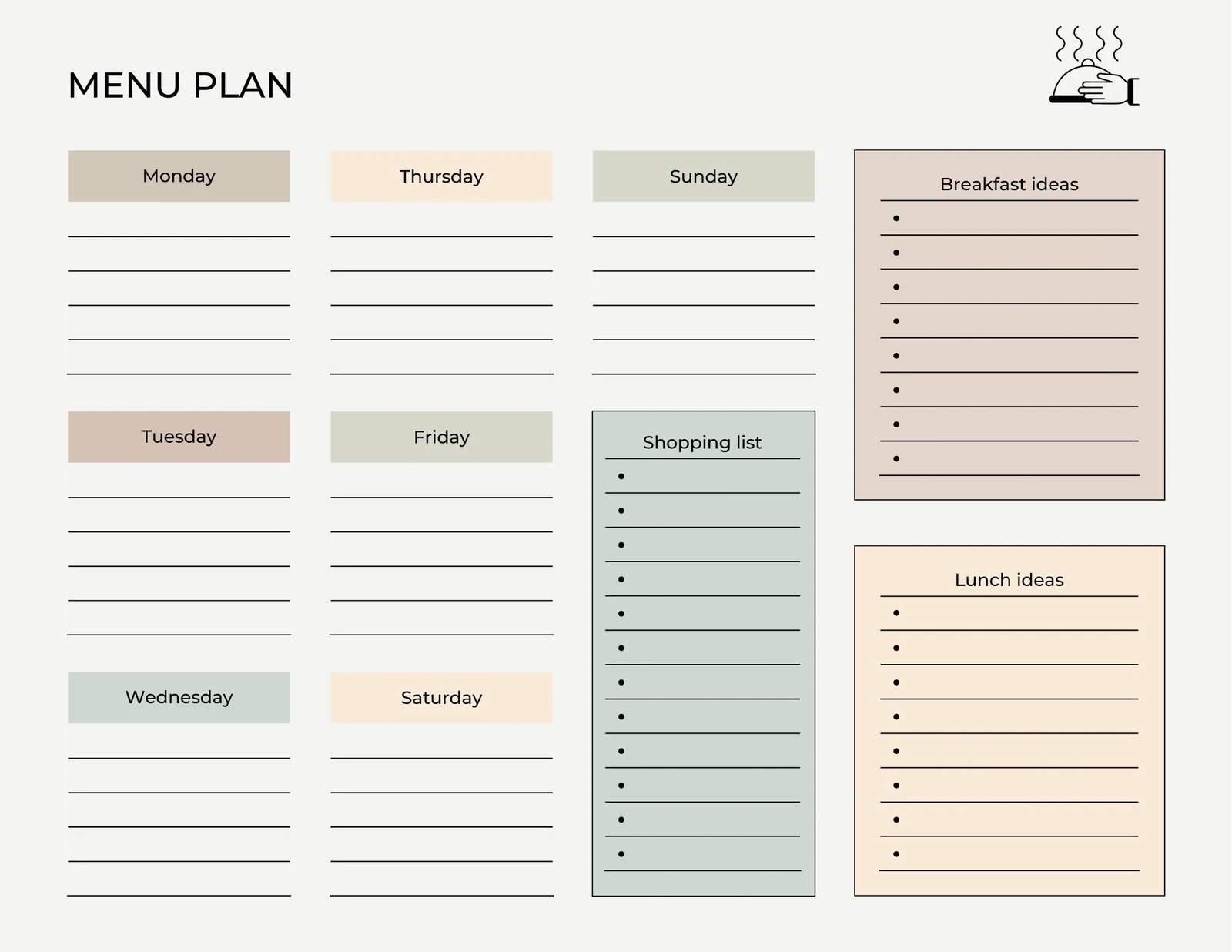 Free Printable Meal Planning Template