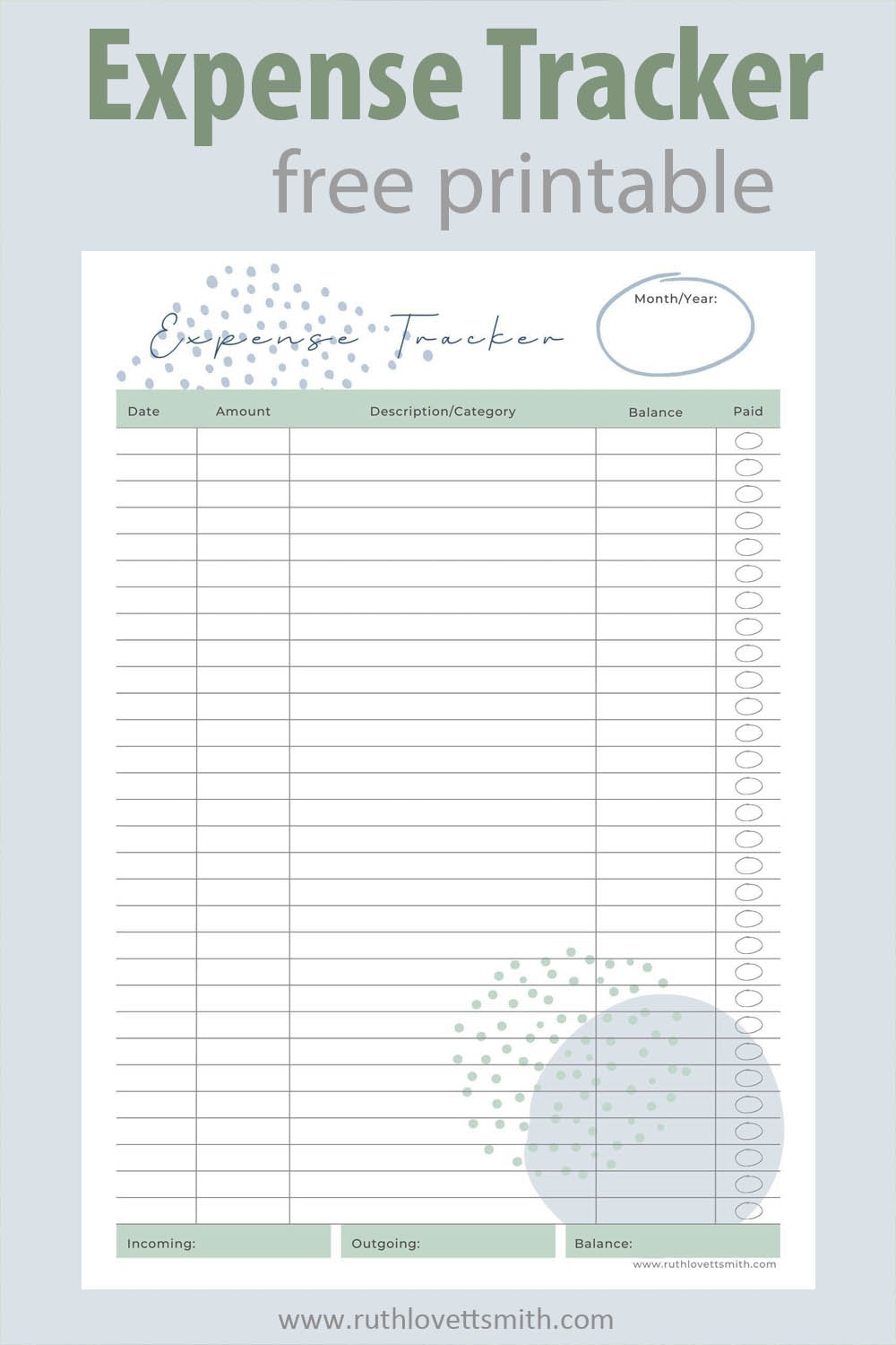 Printable Expense Tracker Template