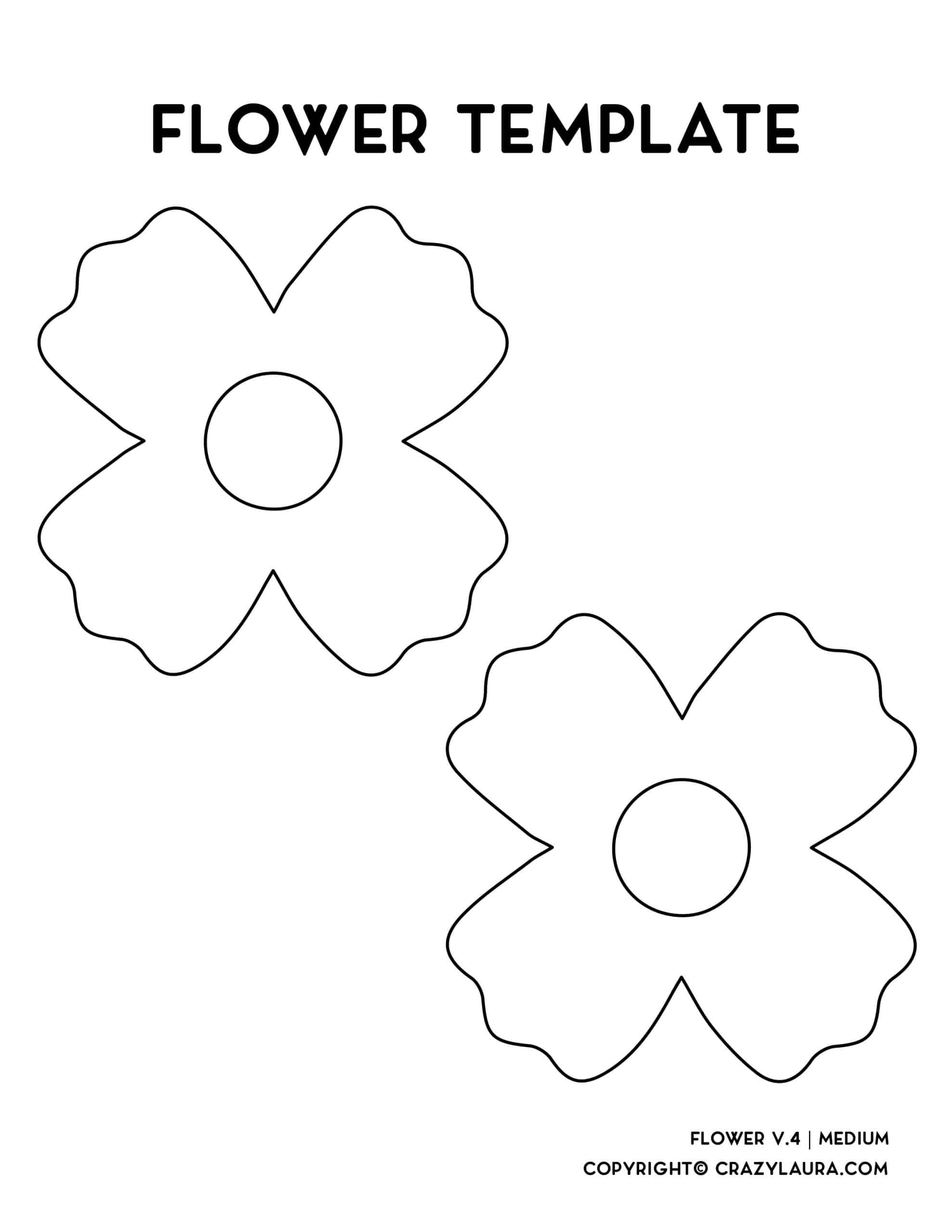 Free Flower Template Outline Stencil Printables Crazy Laura