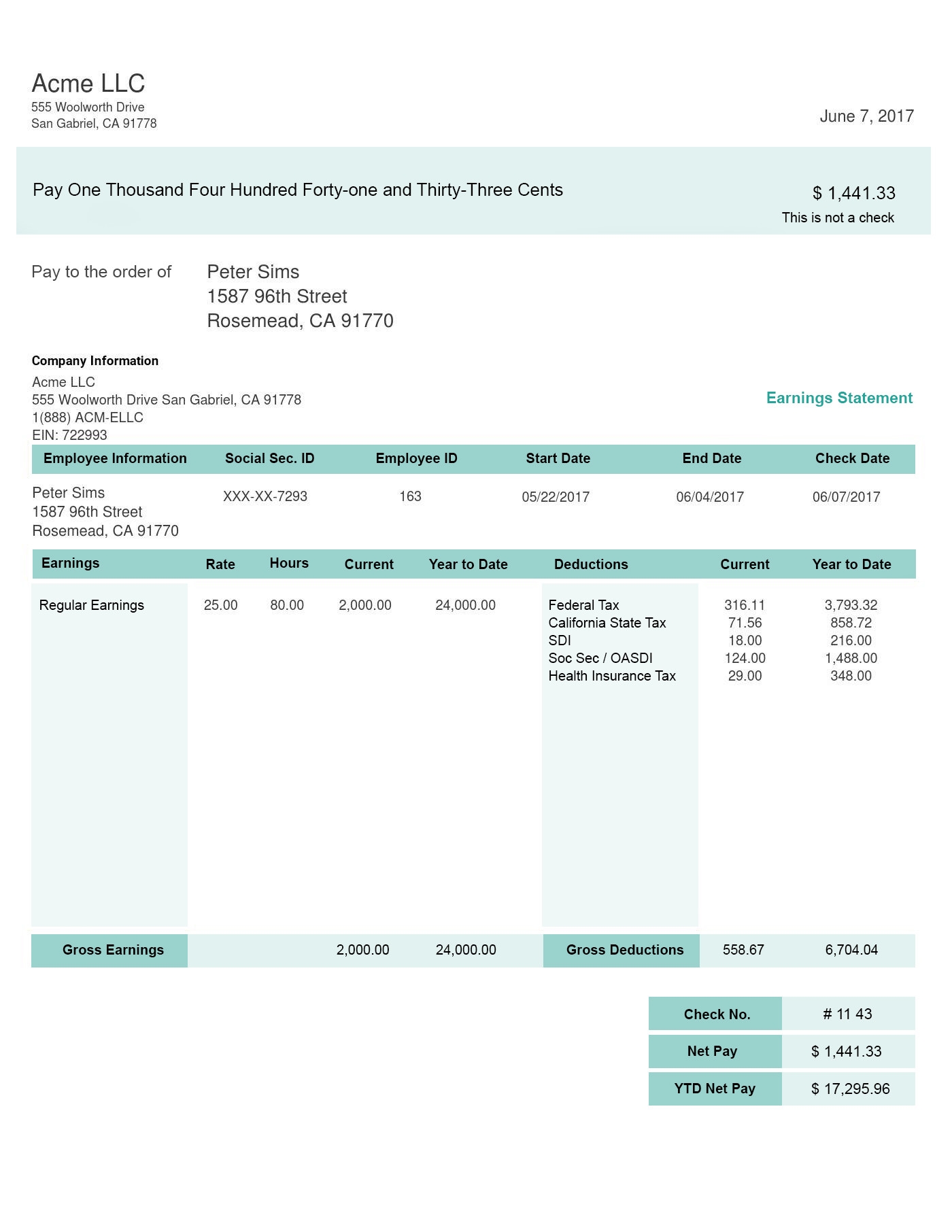 Free Paystub Templates Download PDF Now PayStubs