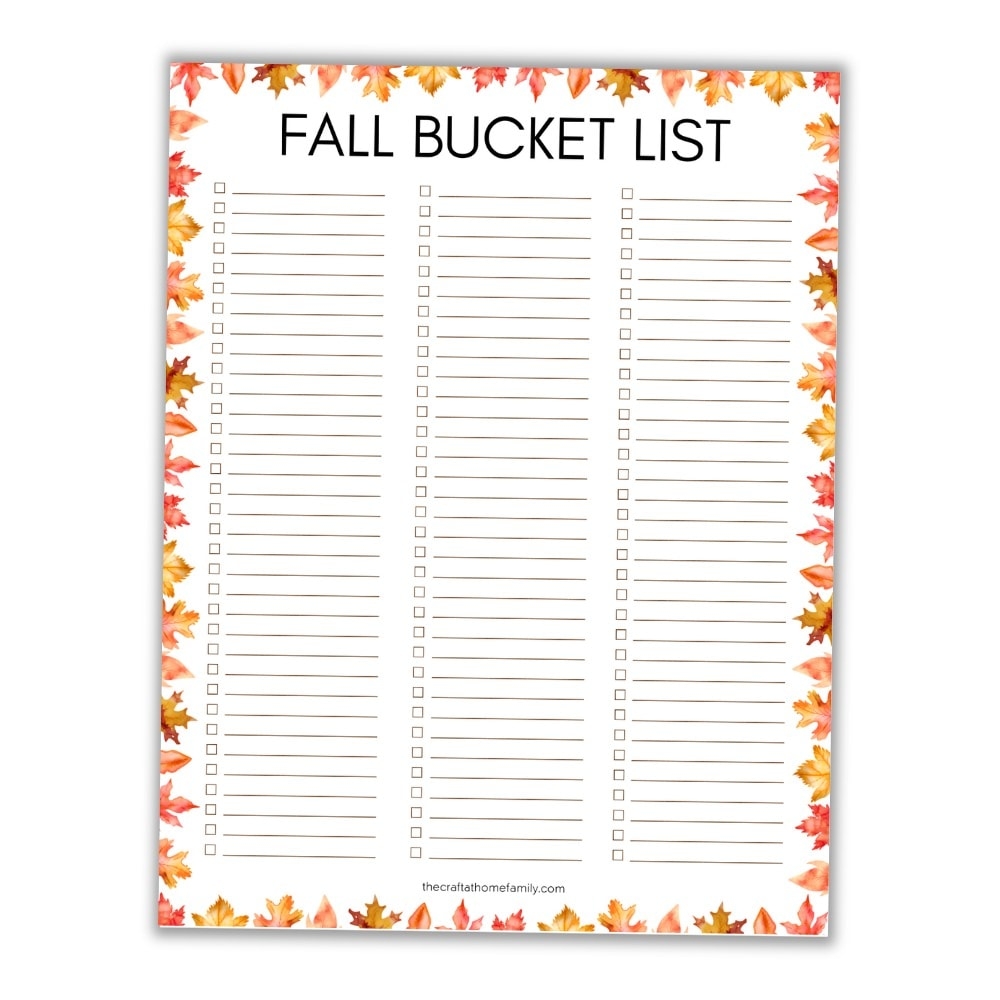 Free PDF The ULTIMATE Fall Bucket List 100 Things To Do In The Fall The Craft at Home Family