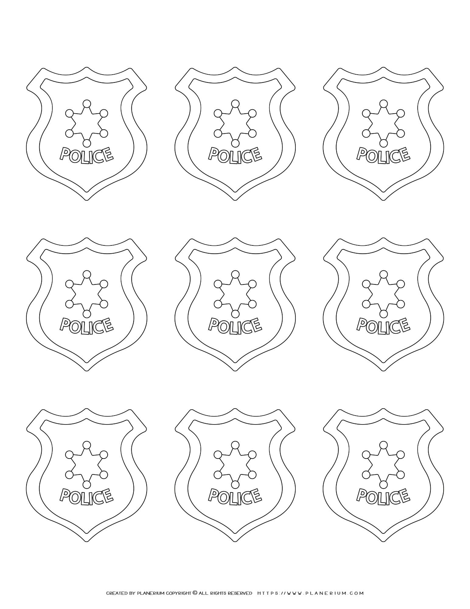 Free Police Symbols Template For Kids Learning Activities