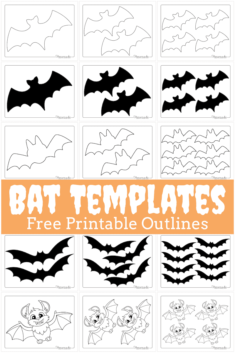 Large Bat Template Printable
