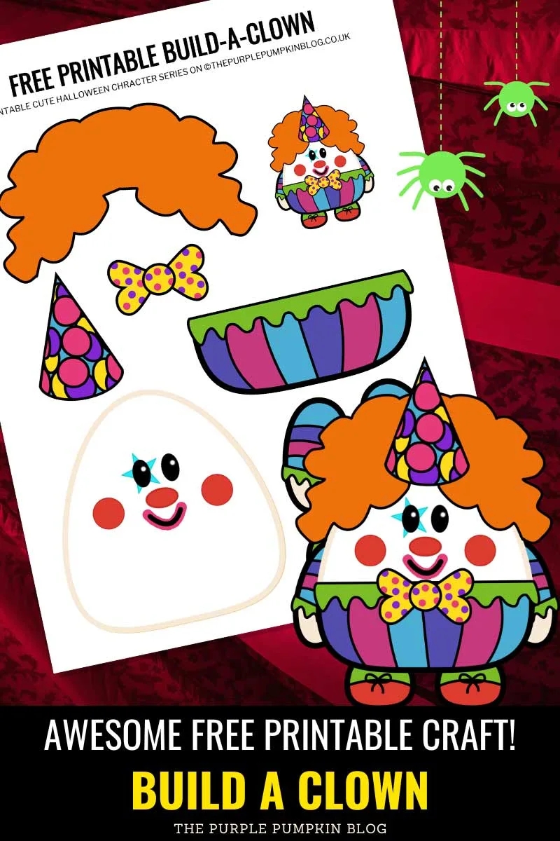 Free Printable Build A Clown Template Halloween Paper Craft 