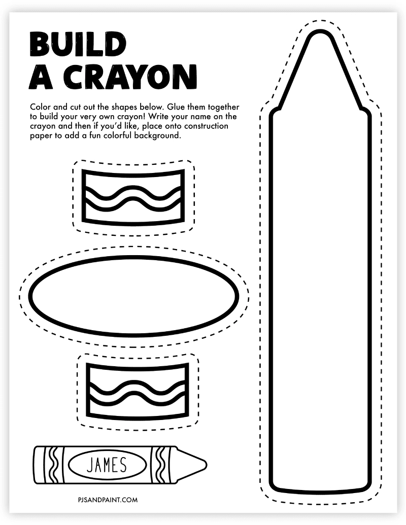 Large Printable Crayon Template