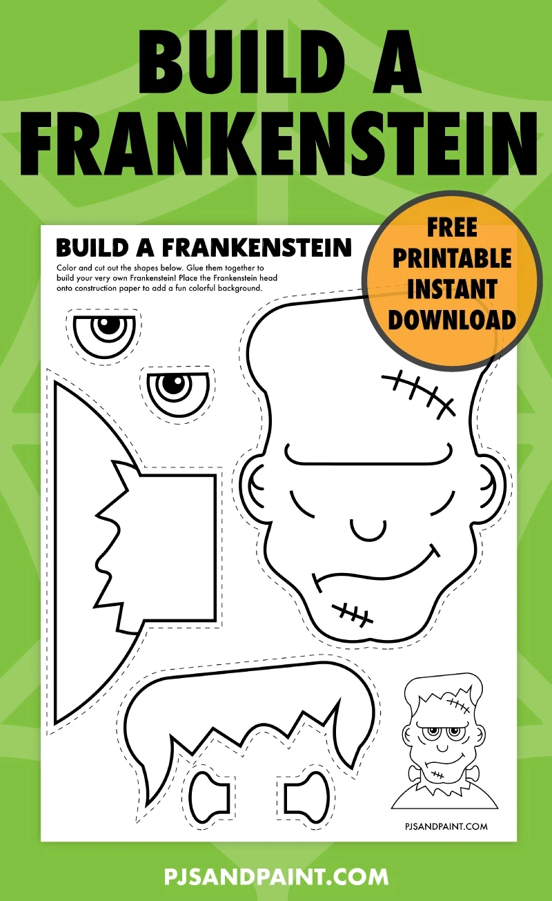 Free Printable Build A Frankenstein Craft Pjs And Paint