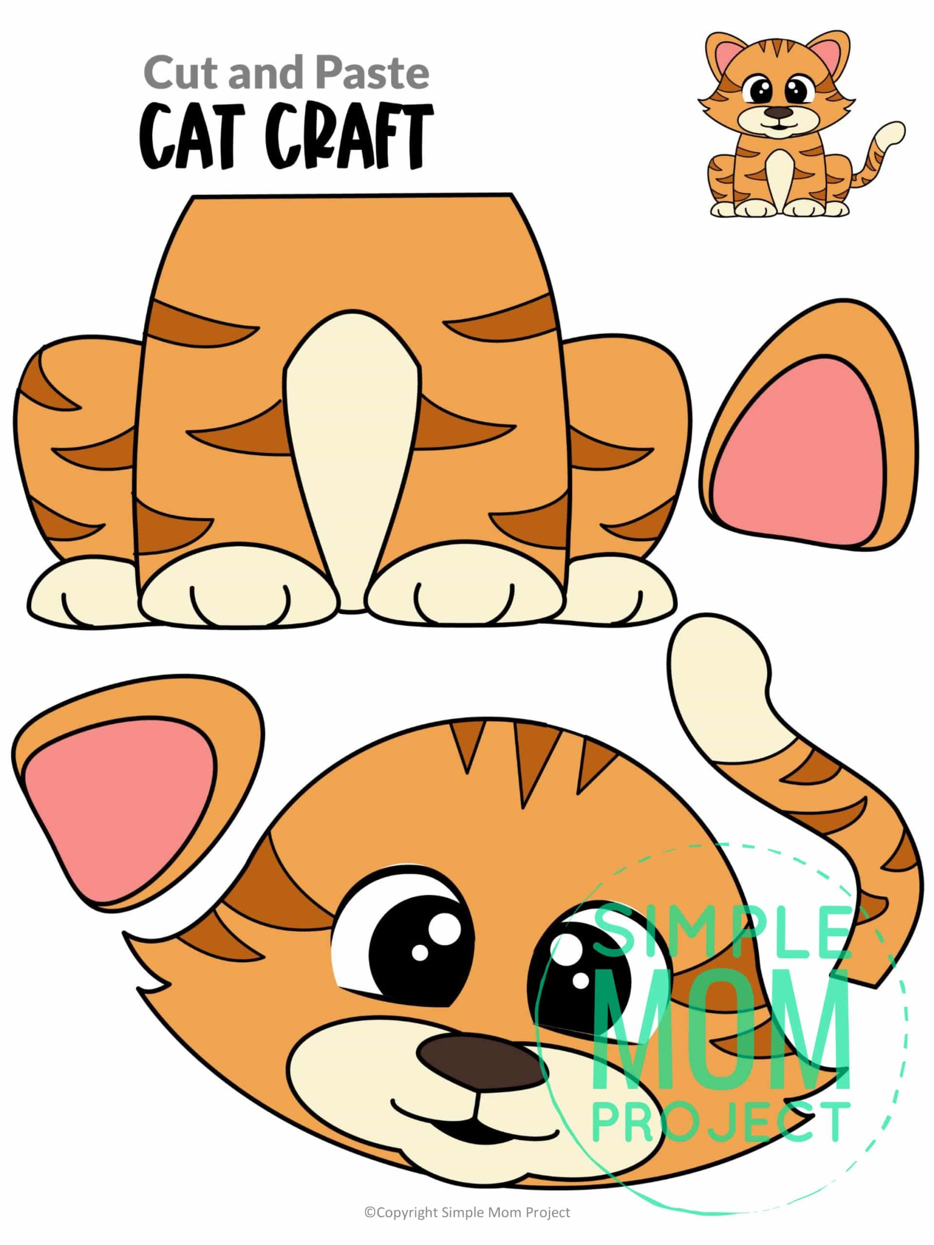 Free Printable Cat Craft Template Simple Mom Project