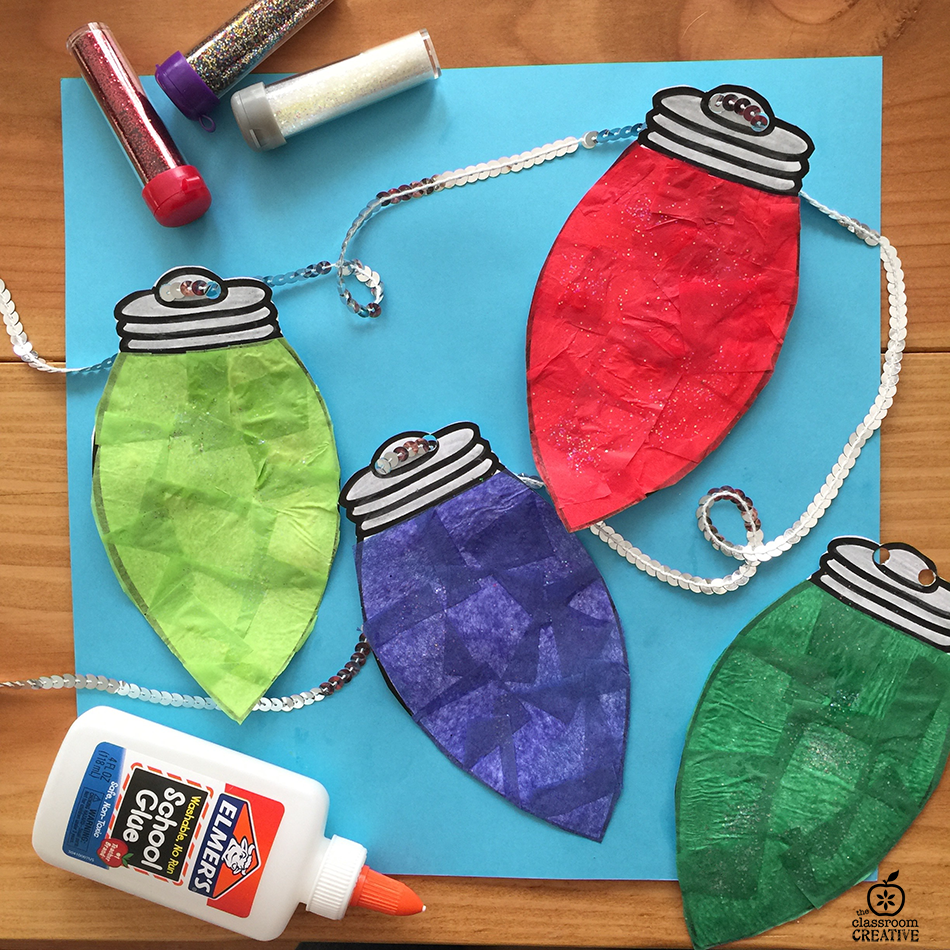 Free Printable Christmas Light Garland Craft For Kids Free Christmas Light Templates 