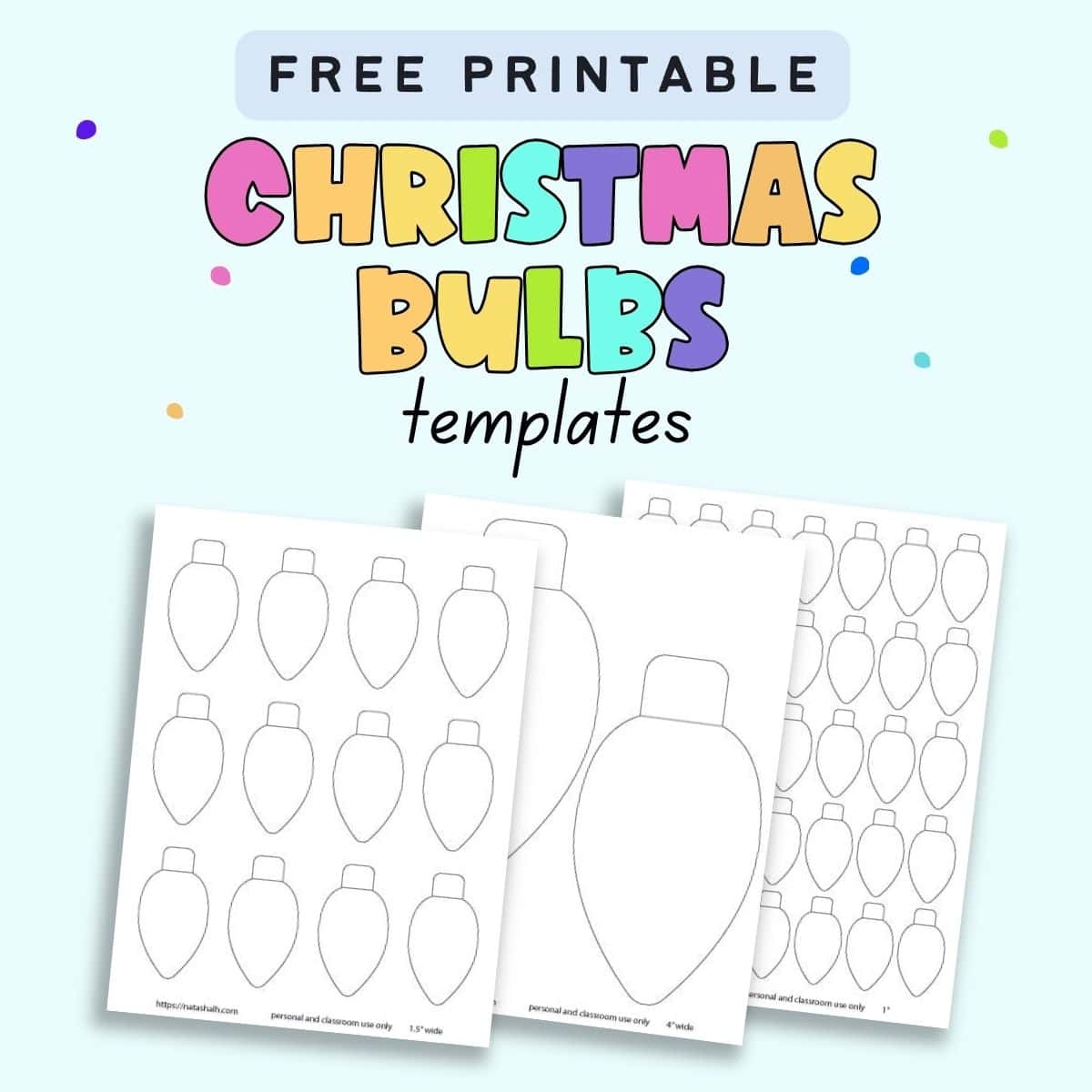 Christmas Light Bulb Printable Template