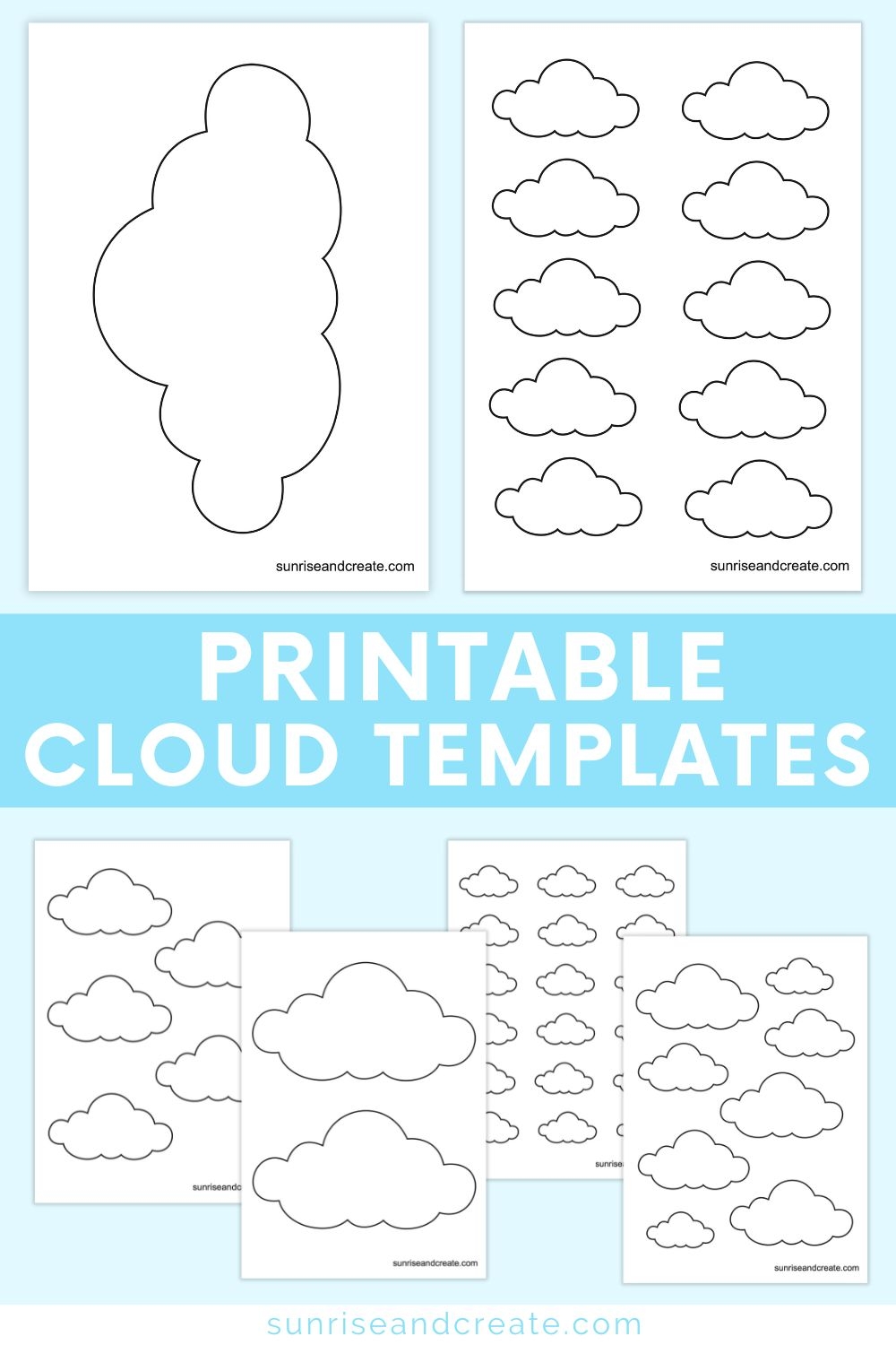 Free Printable Cloud Templates Sunrise And Create Worksheets 