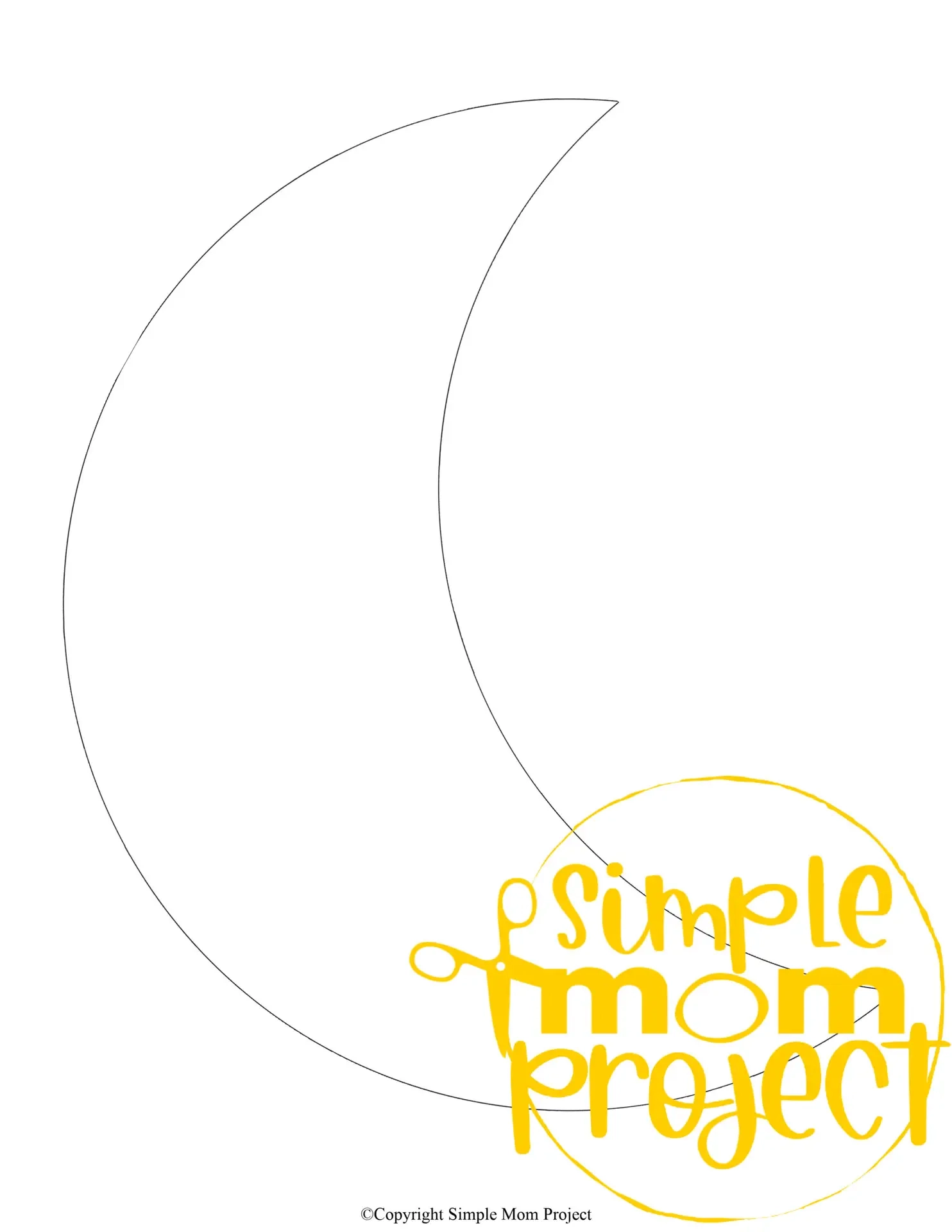 Free Printable Crescent Moon Stencil Template Simple Mom Project Free Printable Crescent Moon Stencil Template Simple Mom Project