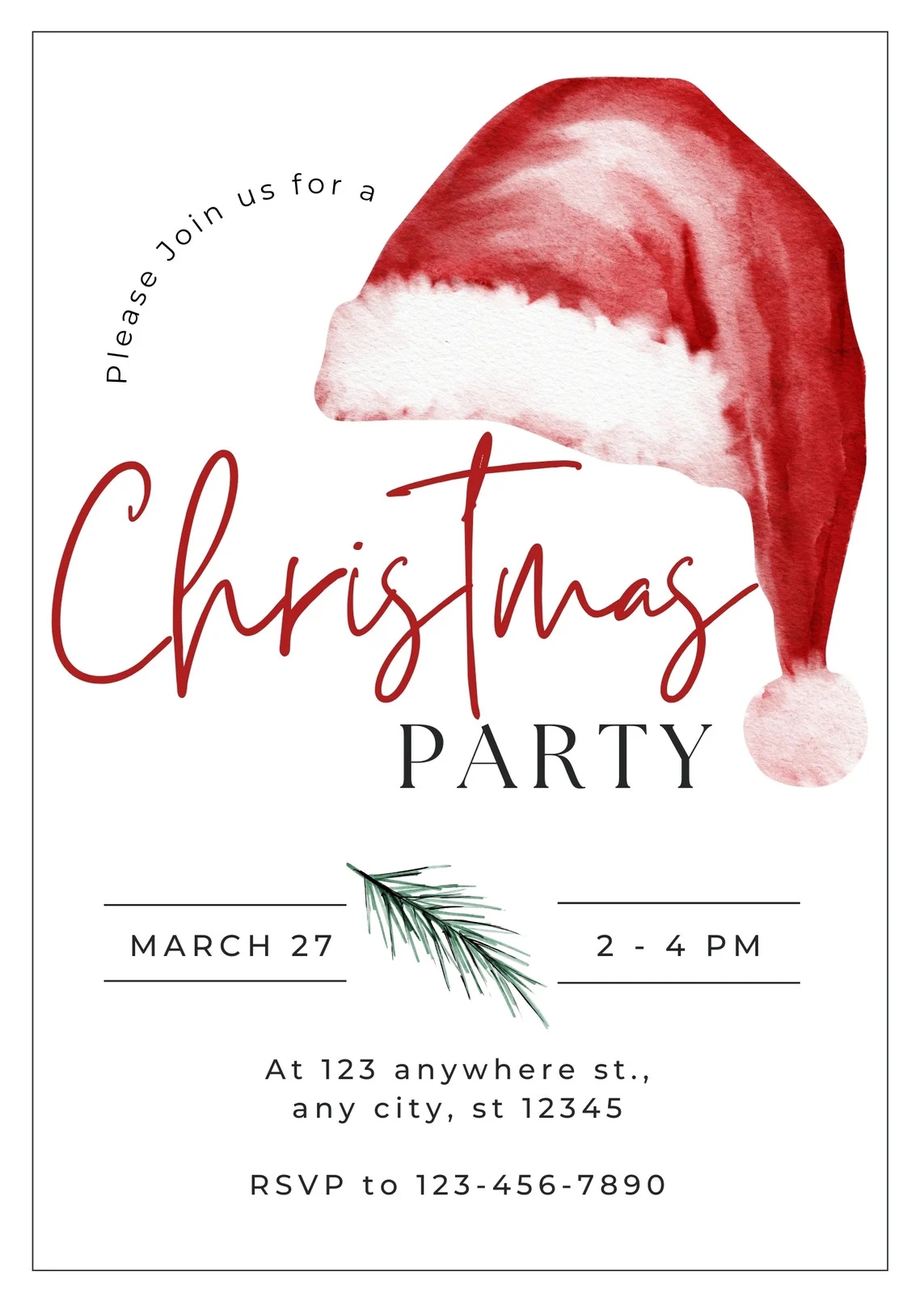 Free Printable Customizable Christmas Invitation Templates Canva