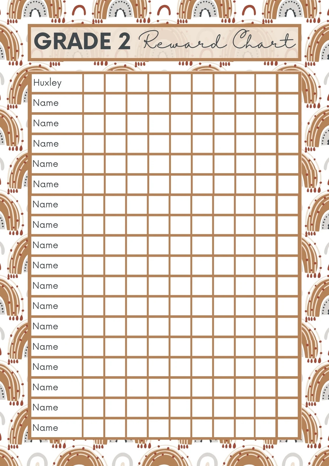 Free Printable Customizable Reward Chart Poster Templates Canva