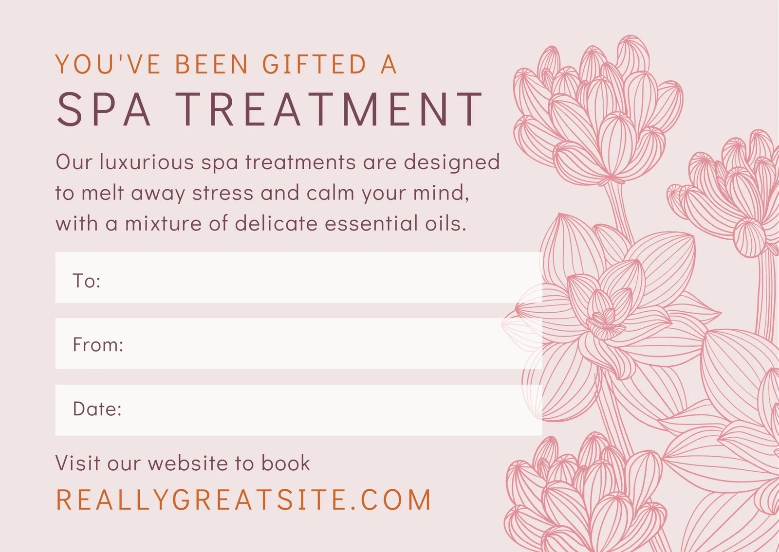 Free Printable Customizable Spa Gift Certificate Templates Canva