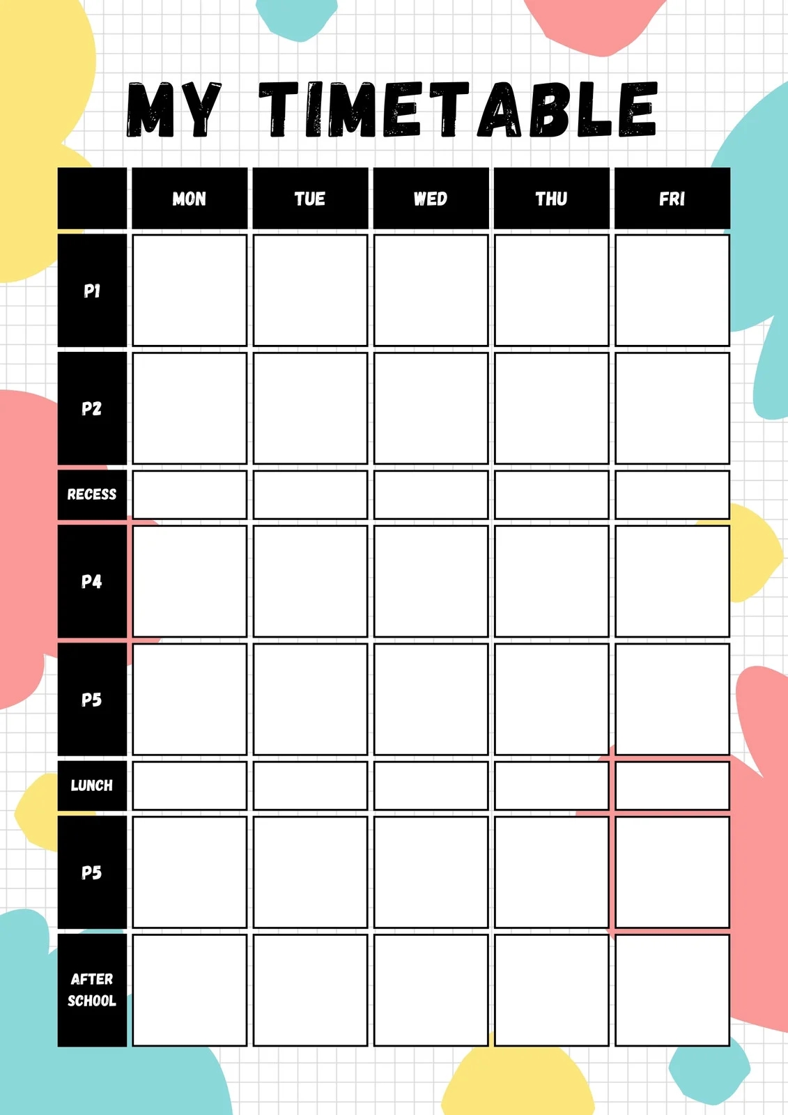Printable Weekly Lesson Plan Template