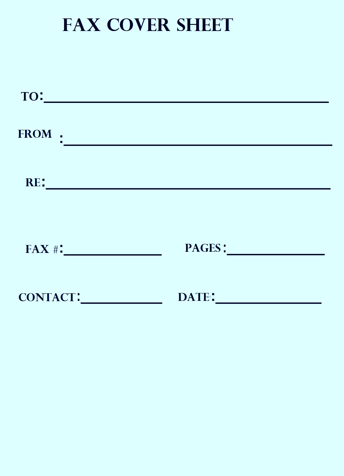 Printable Pdf Fax Cover Sheet Template