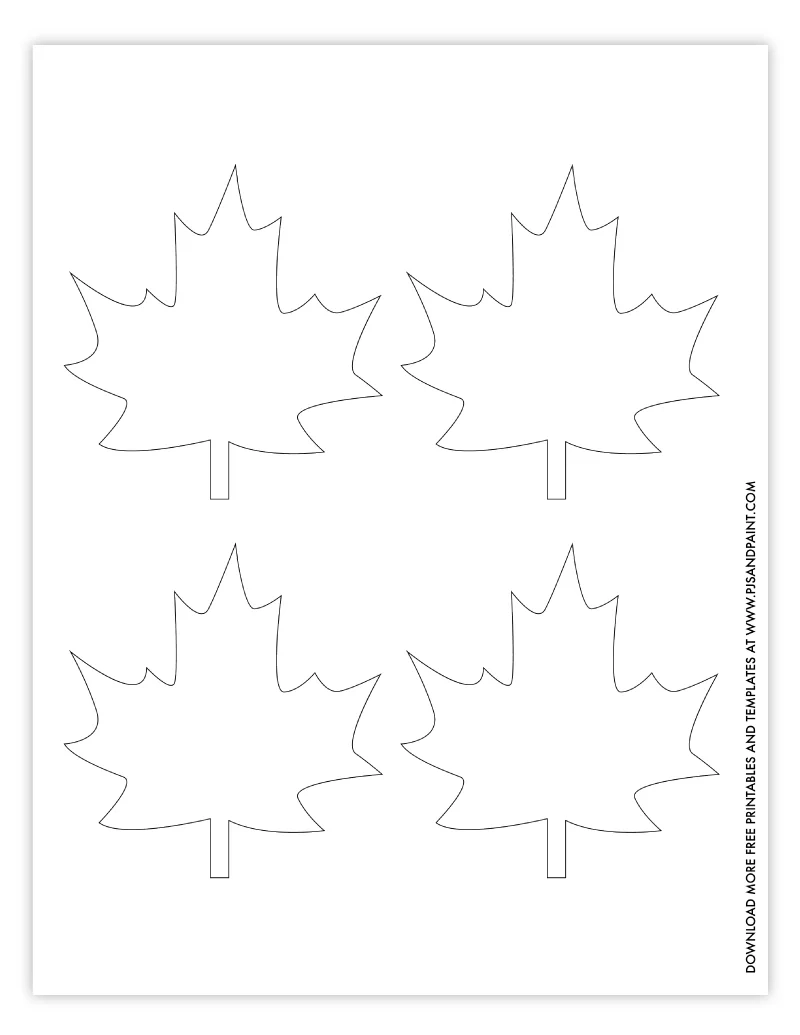 Free Printable Leaf Template 3 Versions 2 Sizes Each Pjs And Paint