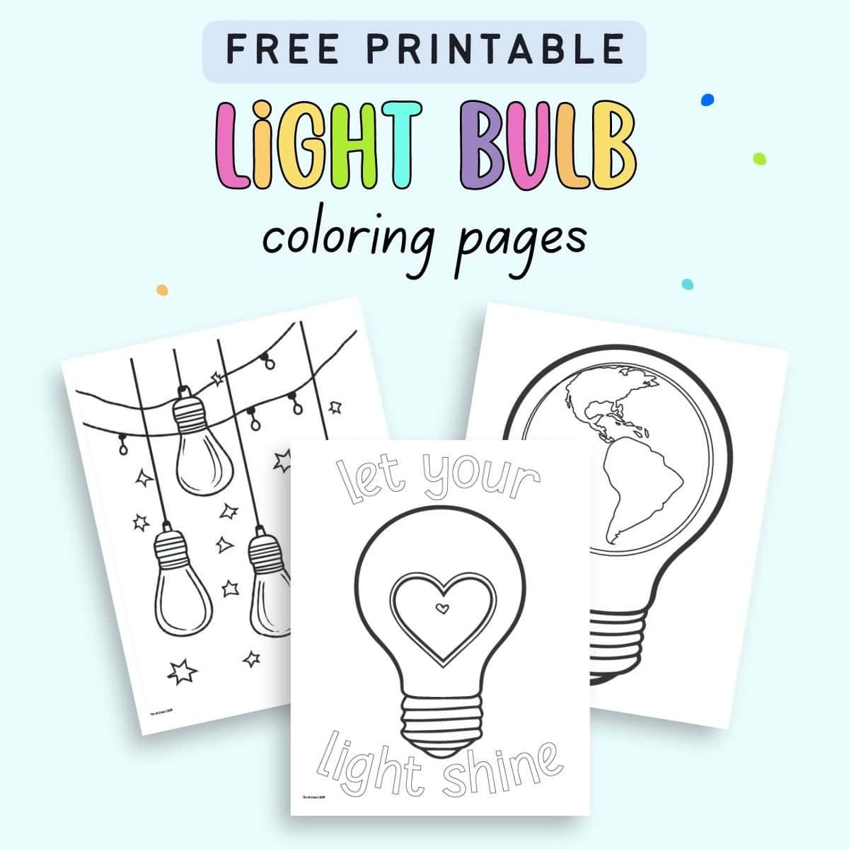 Free Printable Light Bulb Coloring Pages The Artisan Life
