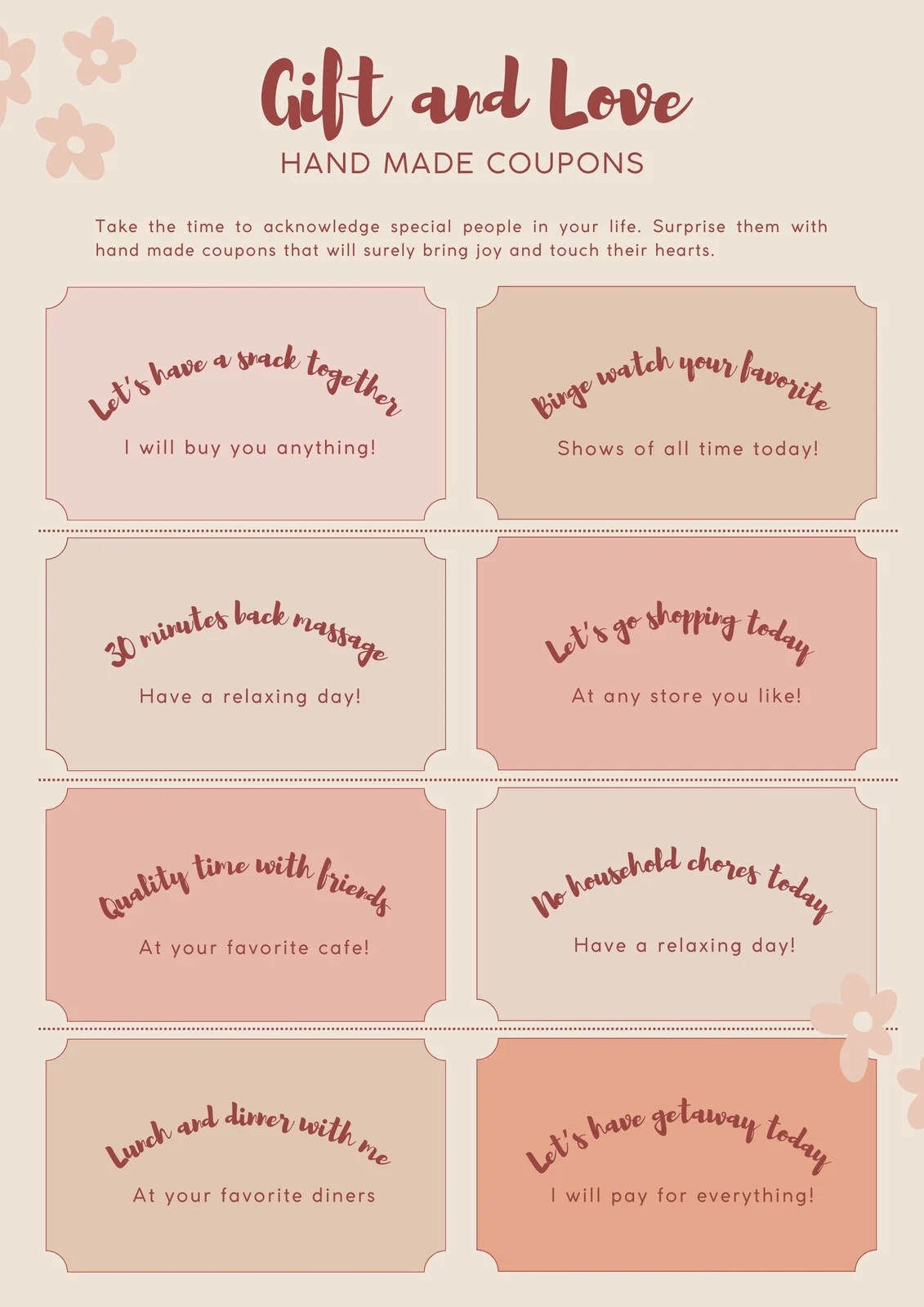 Free Printable Love Coupon Templates Canva