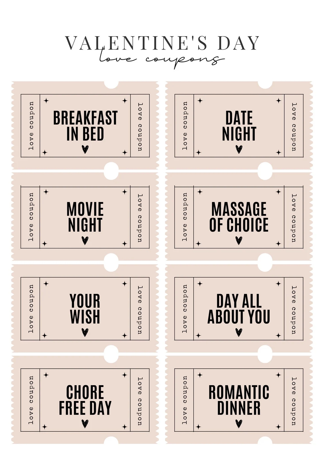 Free Printable Love Coupon Templates Canva