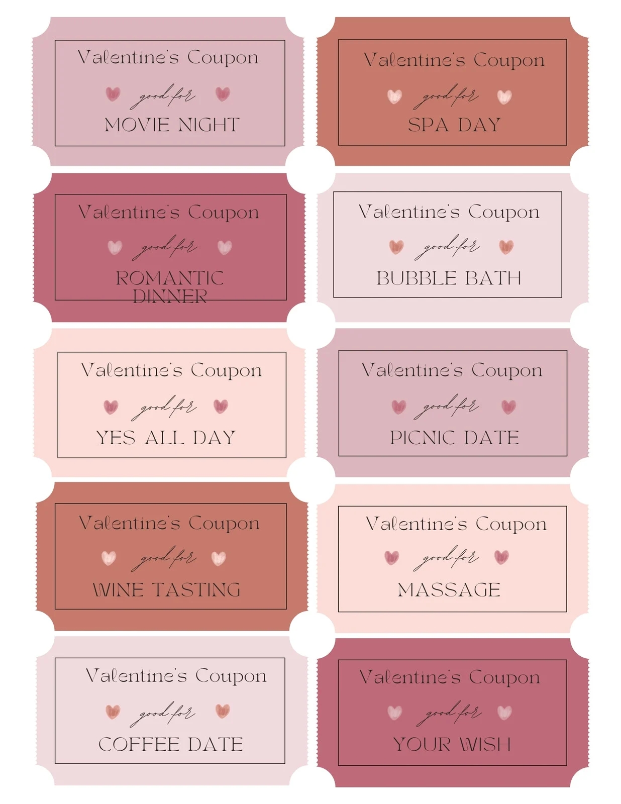 Free Printable Love Coupons For Him Template