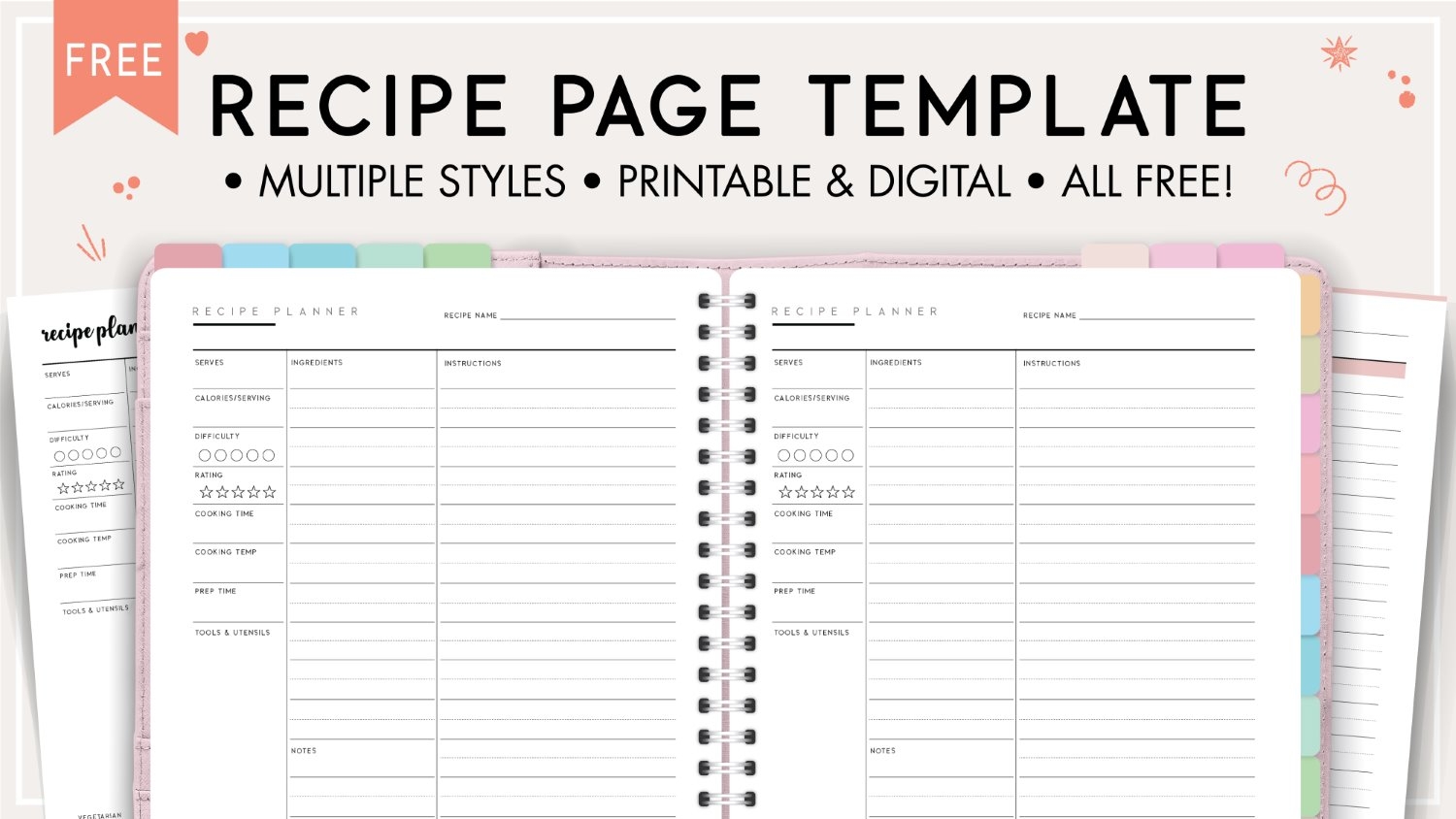 Free Printable Recipe Pages PDF World Of Printables