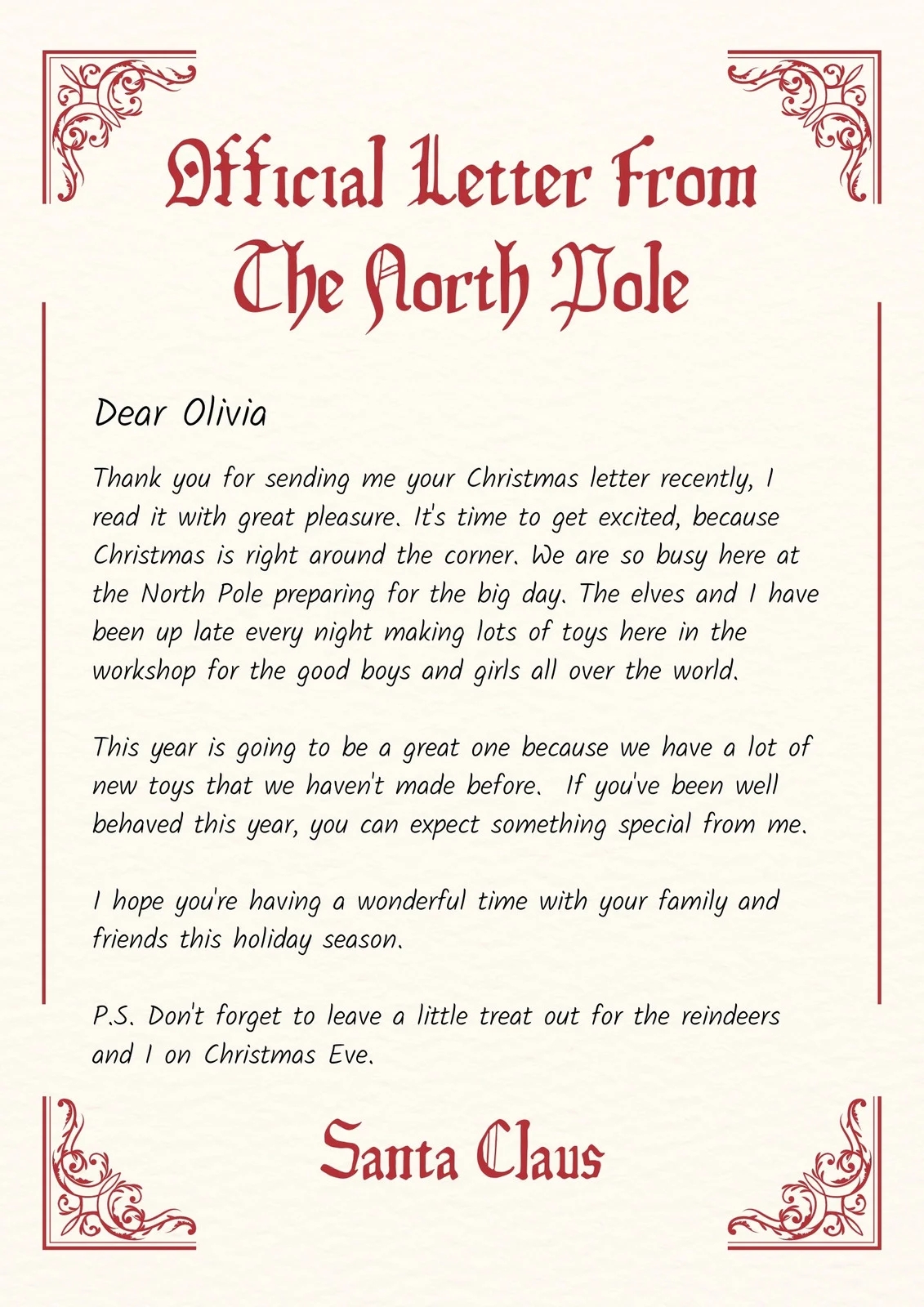Free Printable Santa Letter Templates You Can Customize Canva