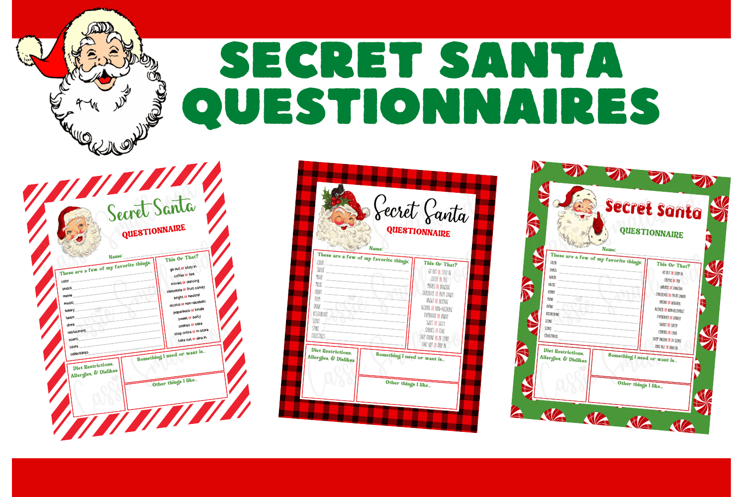 Free Printable Secret Santa Wish List Template