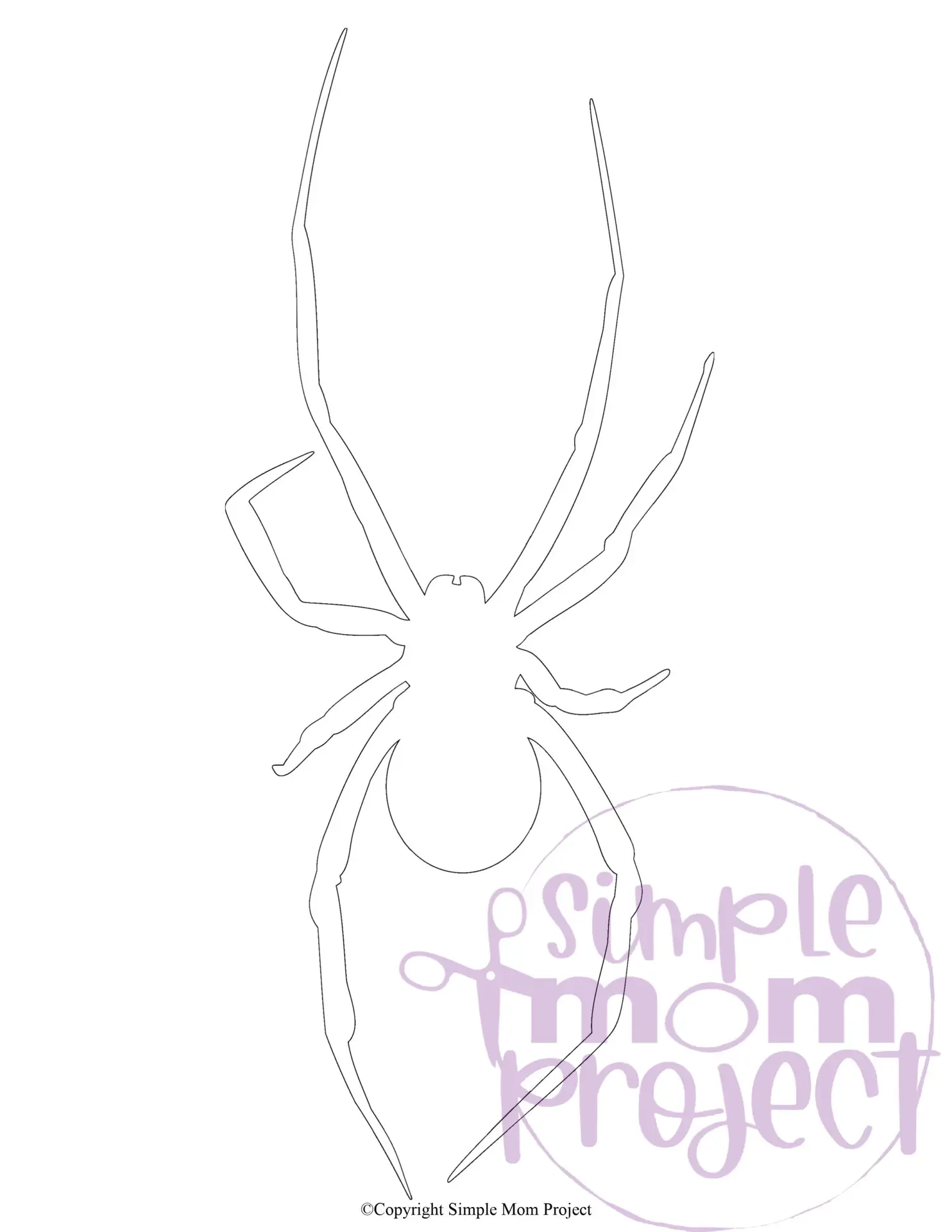 Free Printable Spider Stencil Template For Kids Simple Mom Project